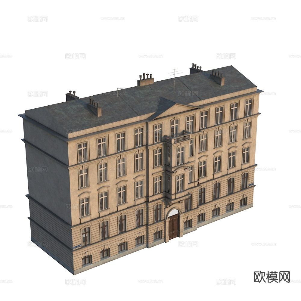 欧式住宅楼外观3d模型下载