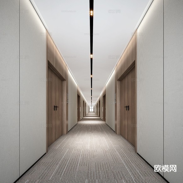现代办公室休息区 水吧区 卫生间3d模型下载(渲染图3)
