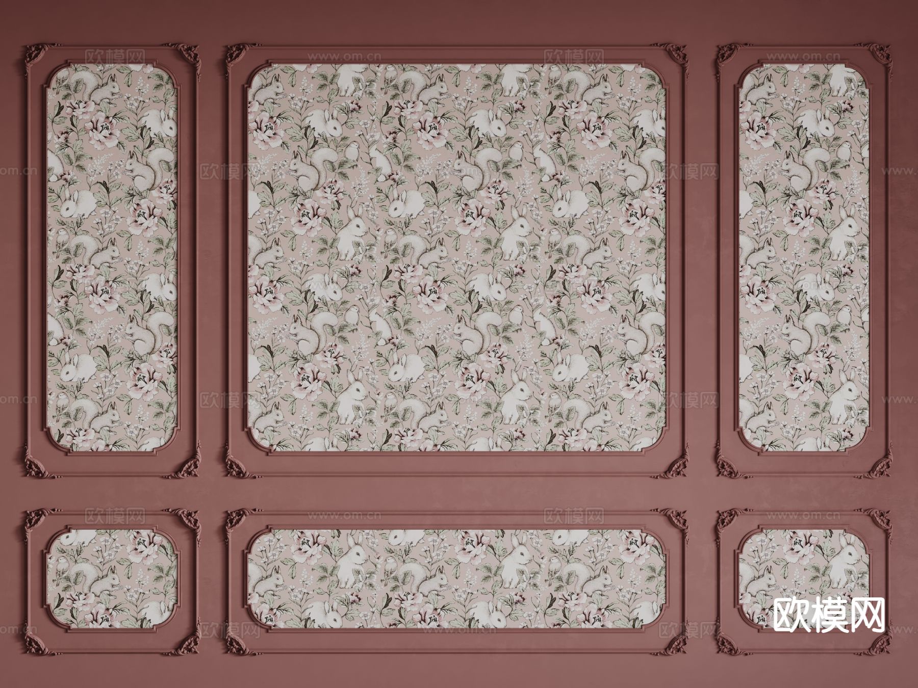 法式护墙板d模型下载