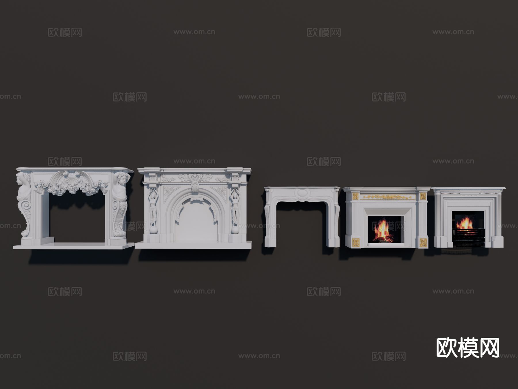 欧式壁炉 火炉3d模型下载