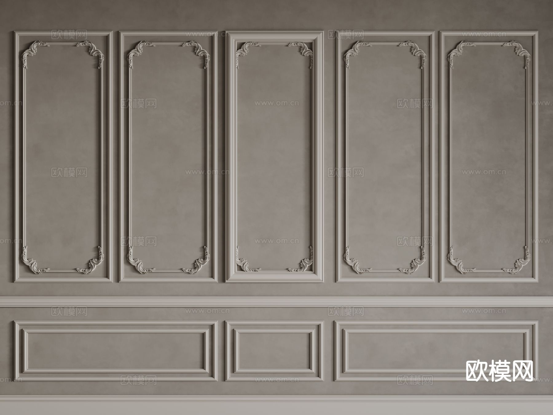 法式角线 雕花 线条3d模型下载