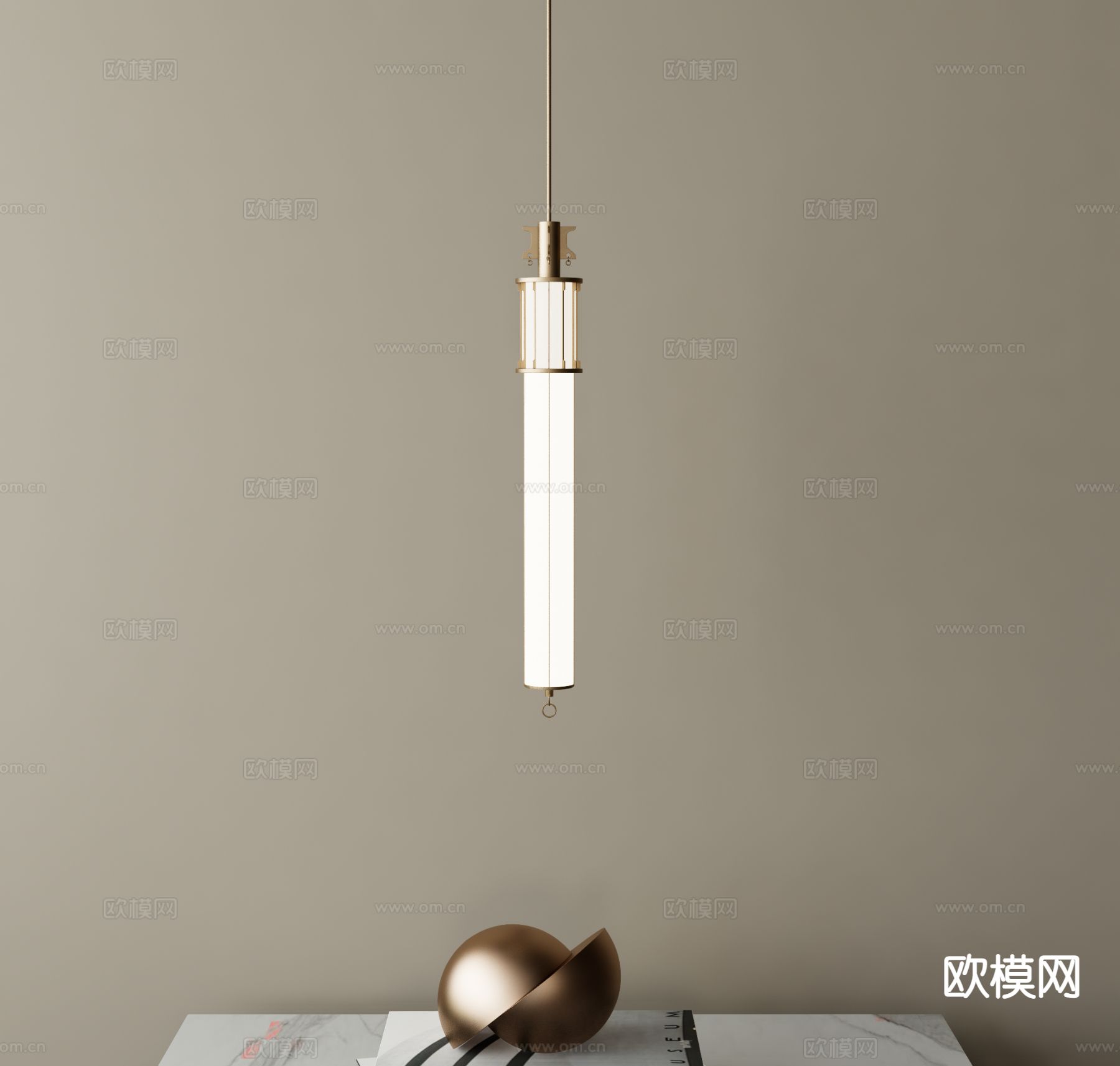 新中式吊灯3d模型下载