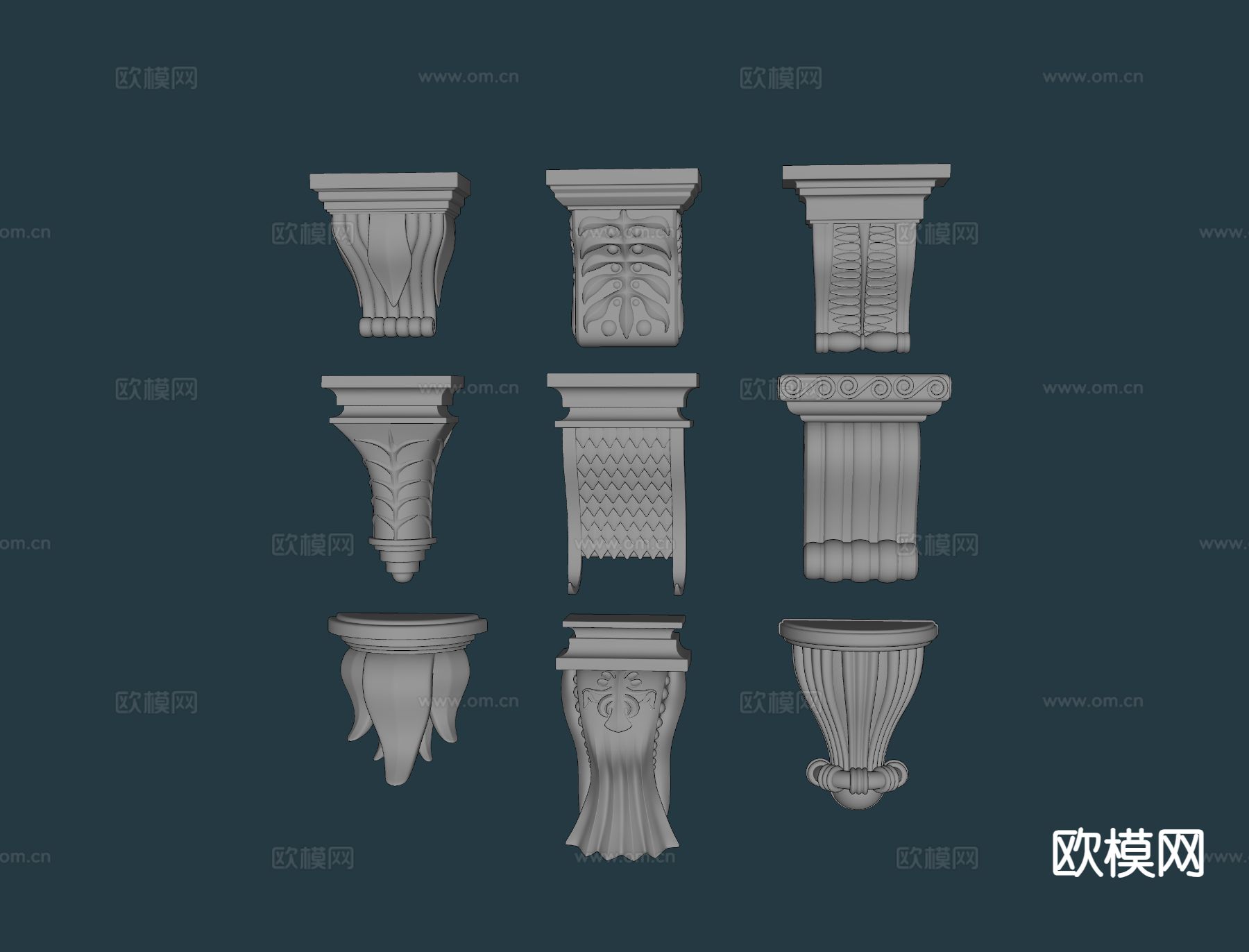 欧式雕花 浮雕 檐口su模型下载（渲染图1）