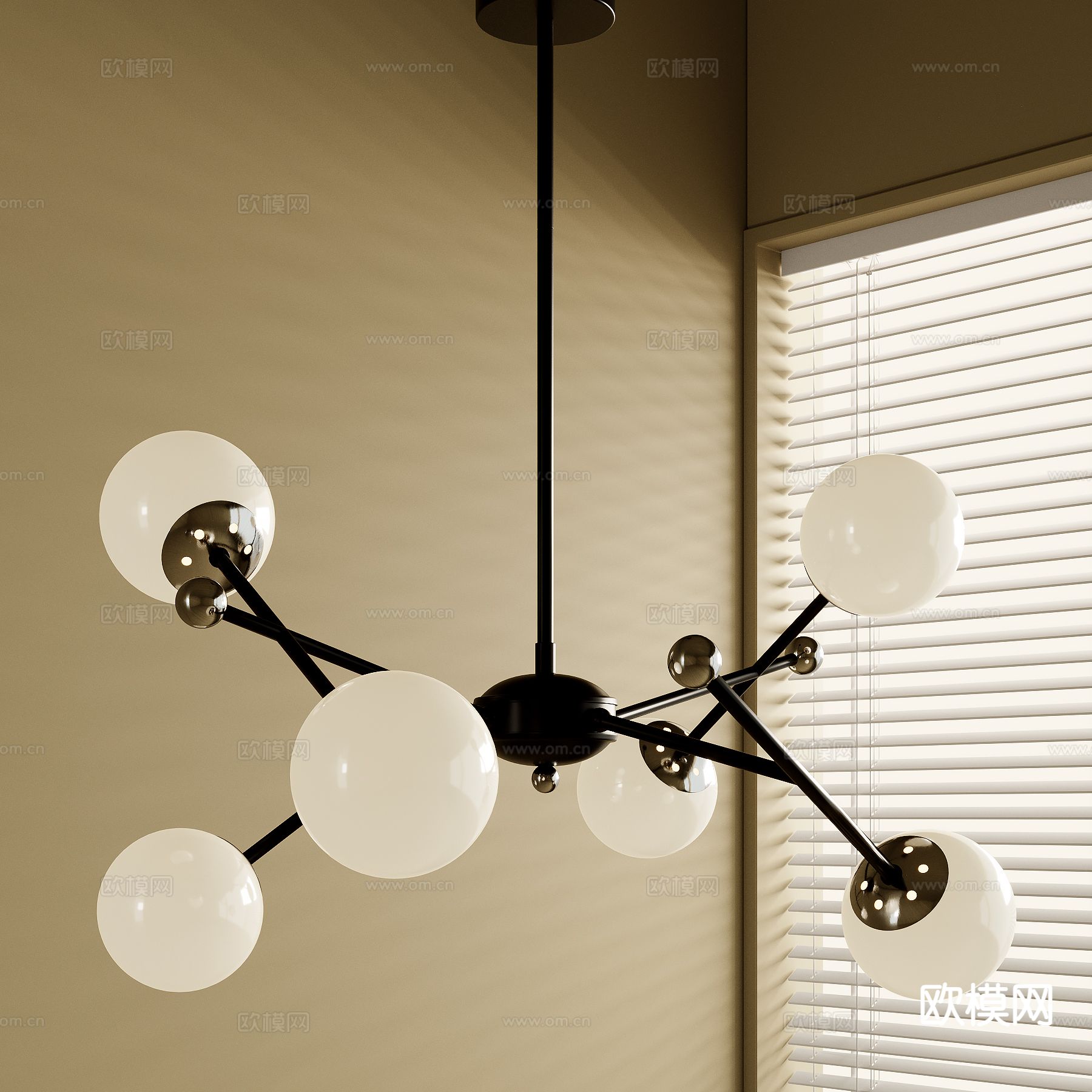 中古风吊灯 球形吊灯3d模型下载