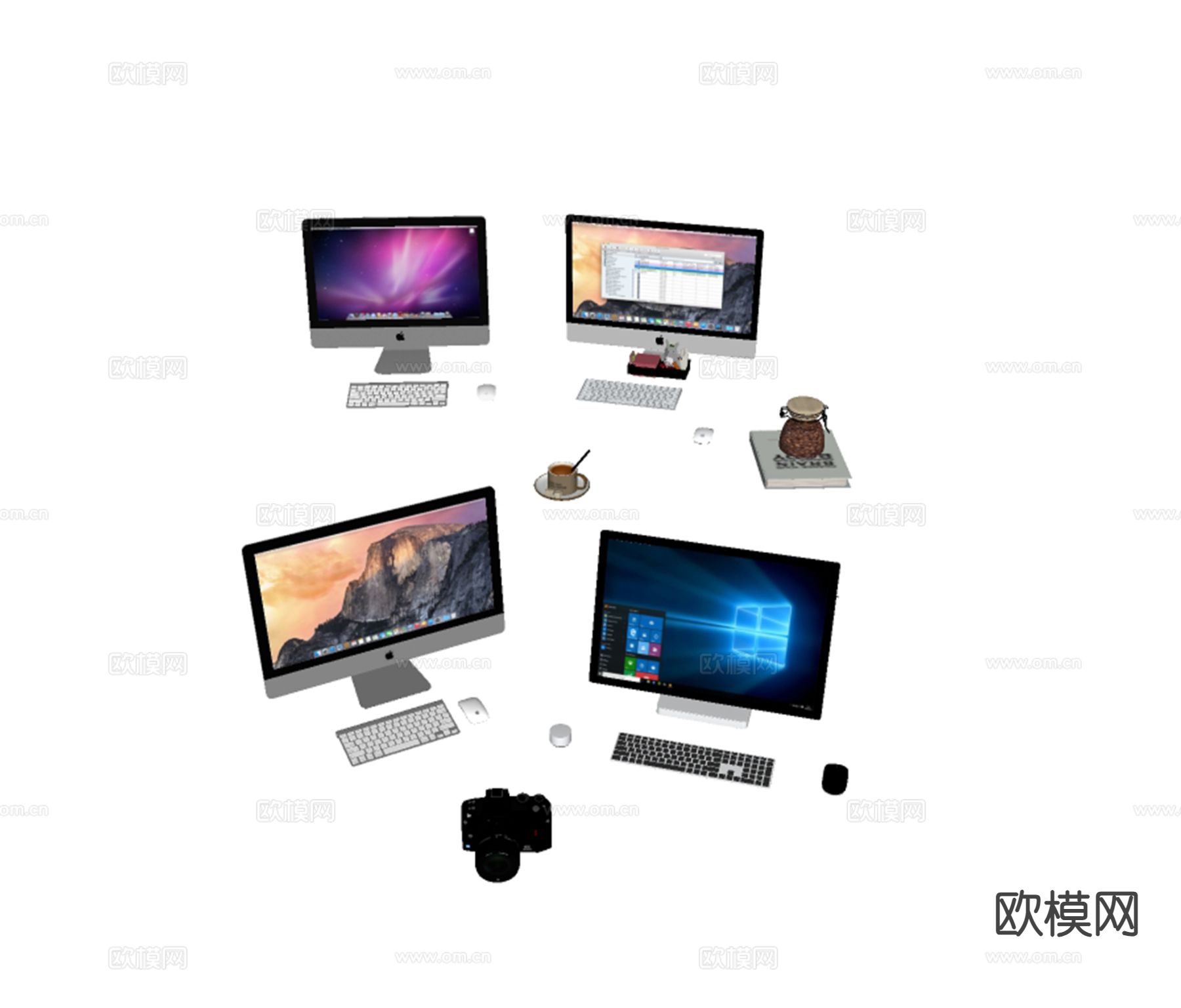 电脑 显示屏 鼠标 键盘su模型下载（渲染图1）