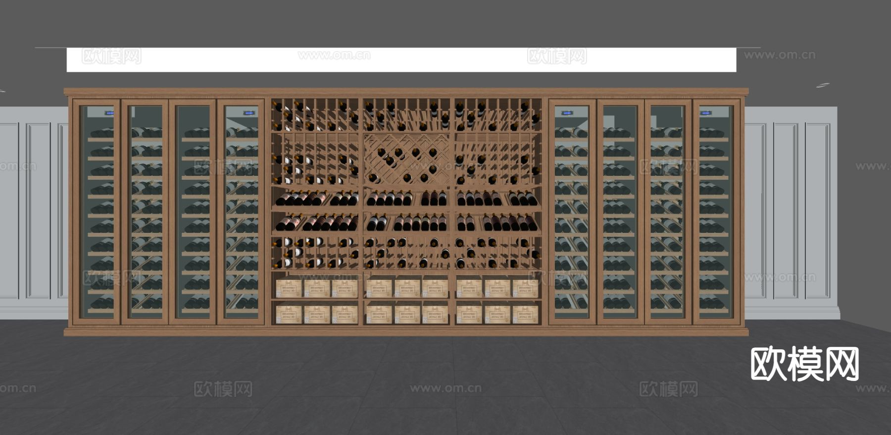恒温酒柜 展示柜 冷藏柜su模型下载（渲染图1）