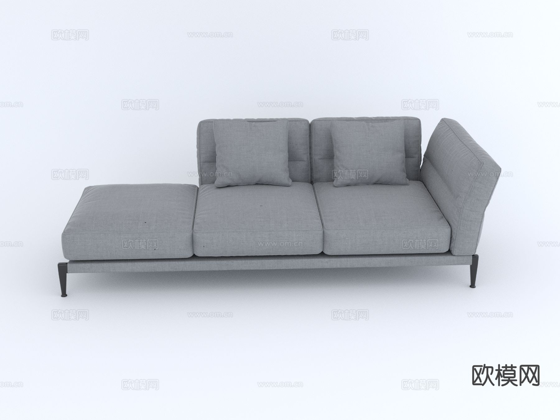 现代贵妃椅su模型下载（渲染图2）