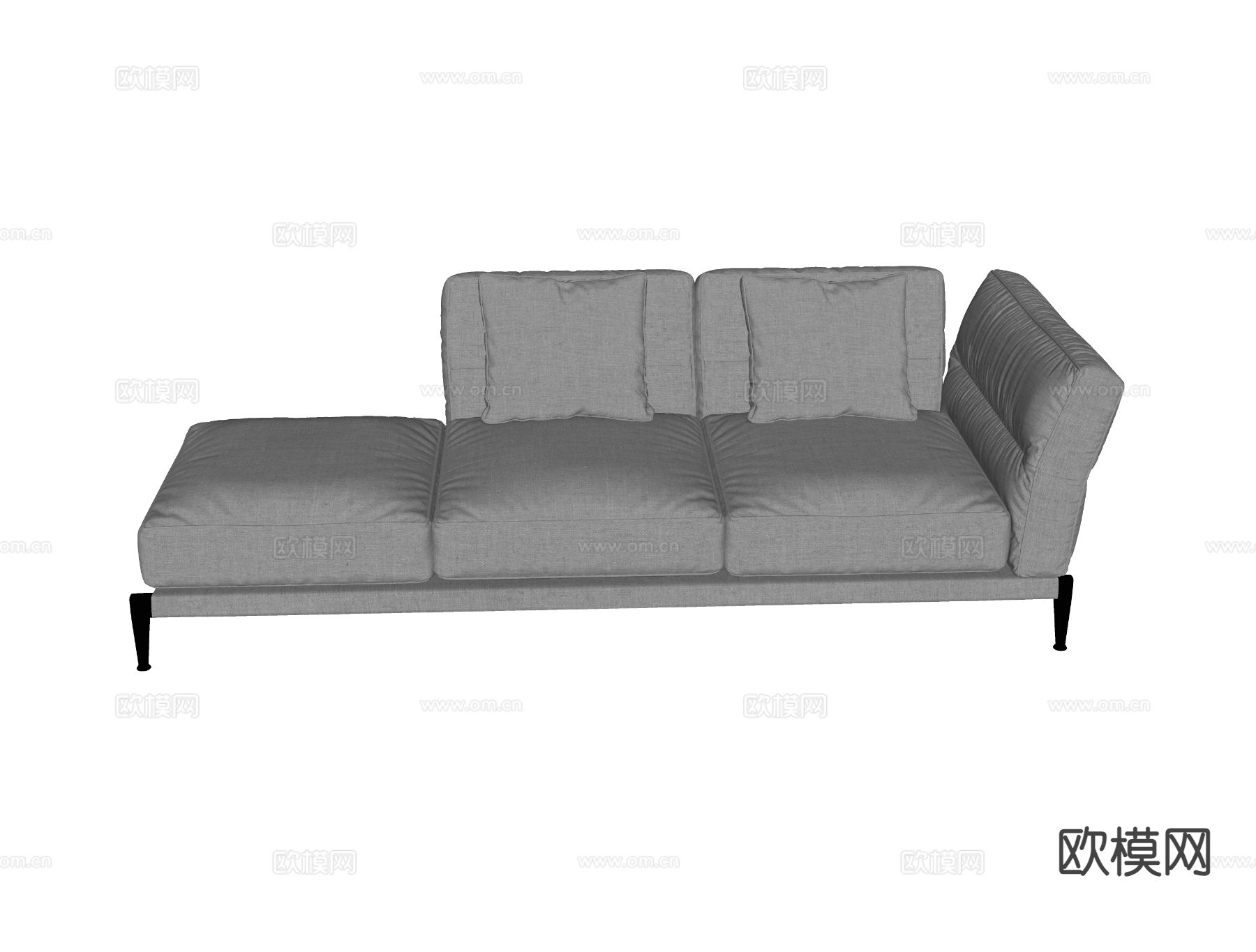 现代贵妃椅su模型下载（渲染图1）