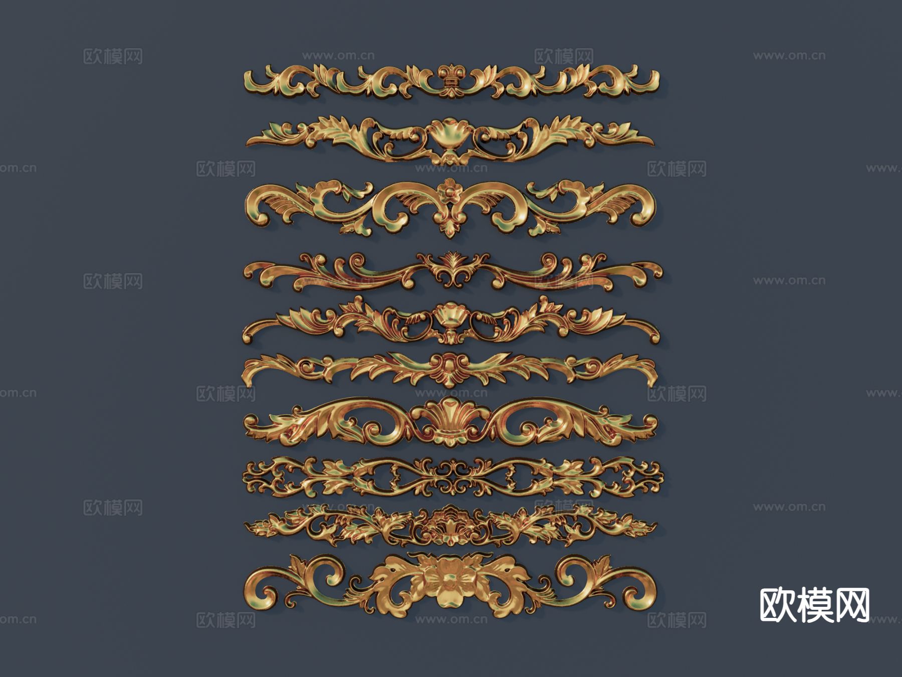 欧式雕花 浮雕 石膏线 模型下载（渲染图2）