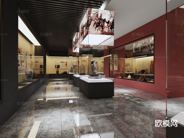 现代博物馆 展览3d模型下载(渲染图1)