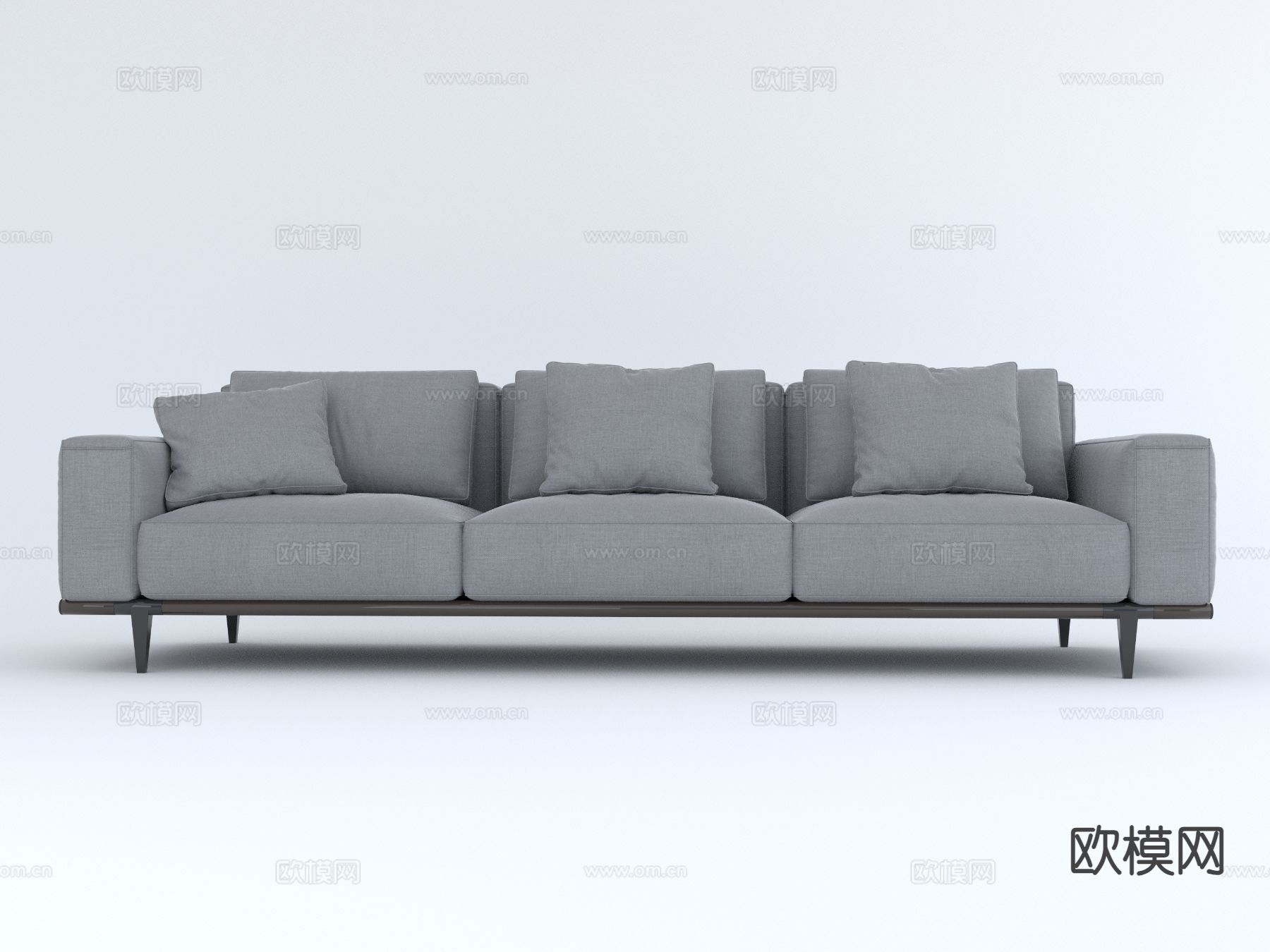 现代多人沙发su模型下载（渲染图2）