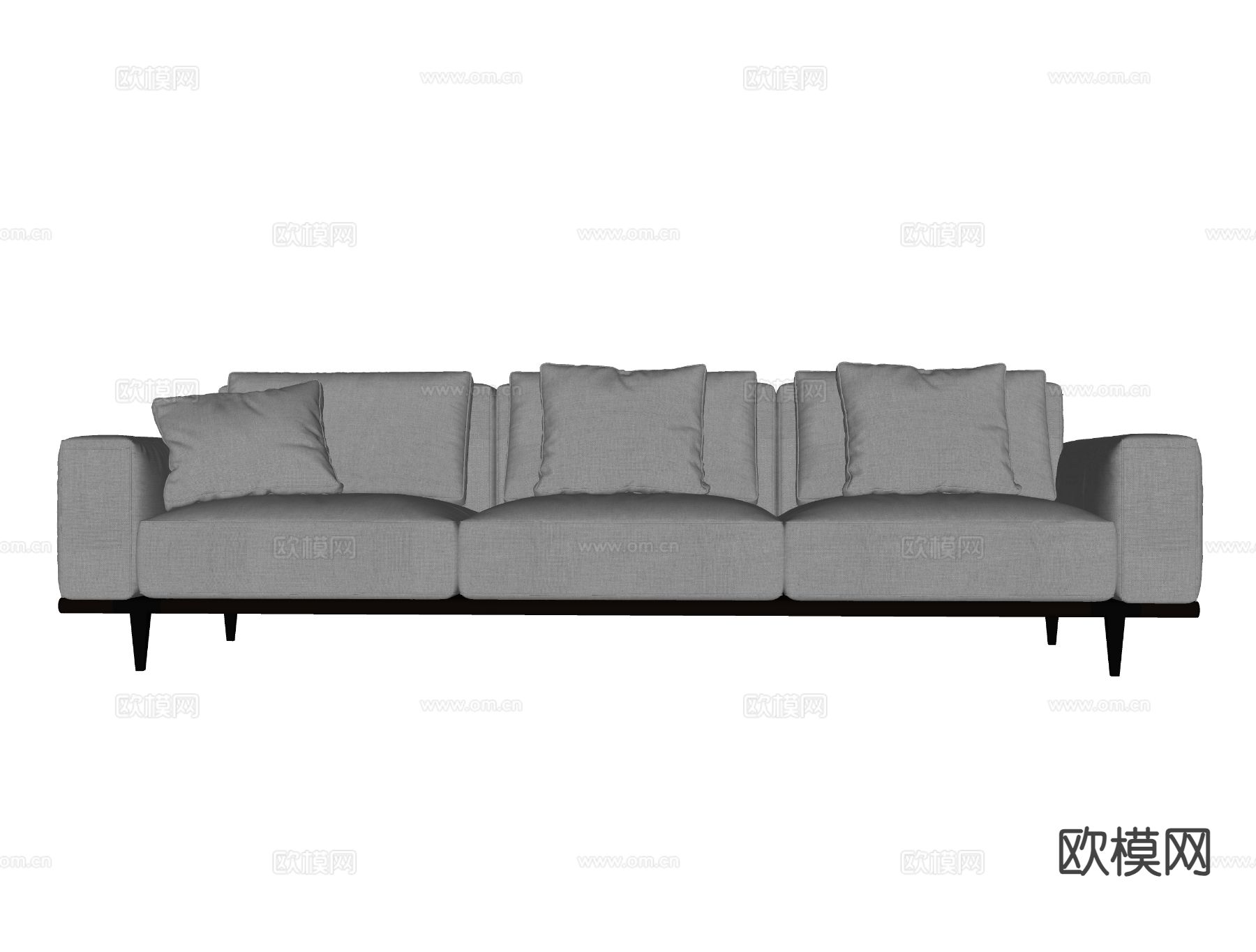 现代多人沙发su模型下载（渲染图1）