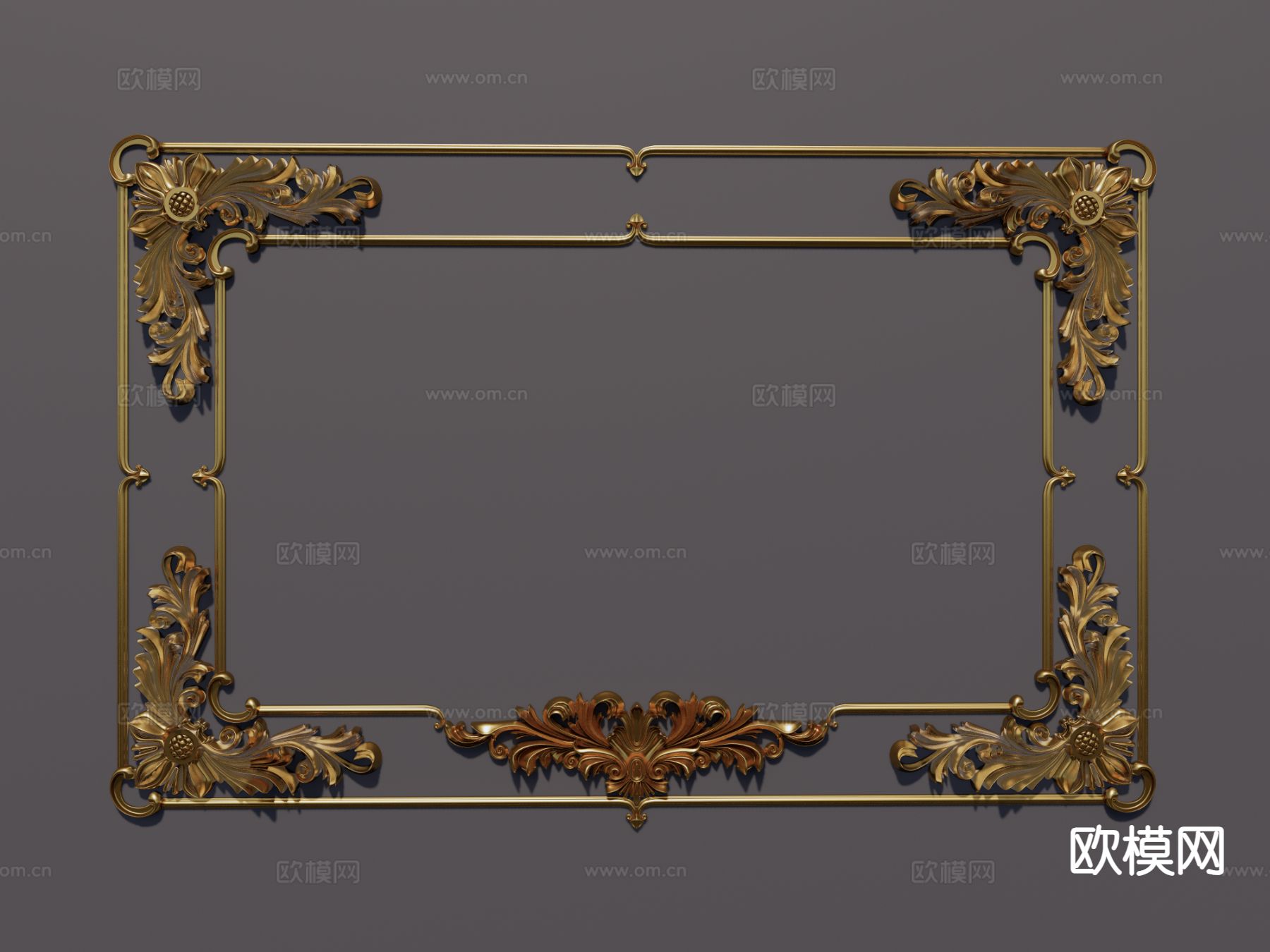 欧式吊顶 檐线 雕花 浮雕su模型下载（渲染图2）