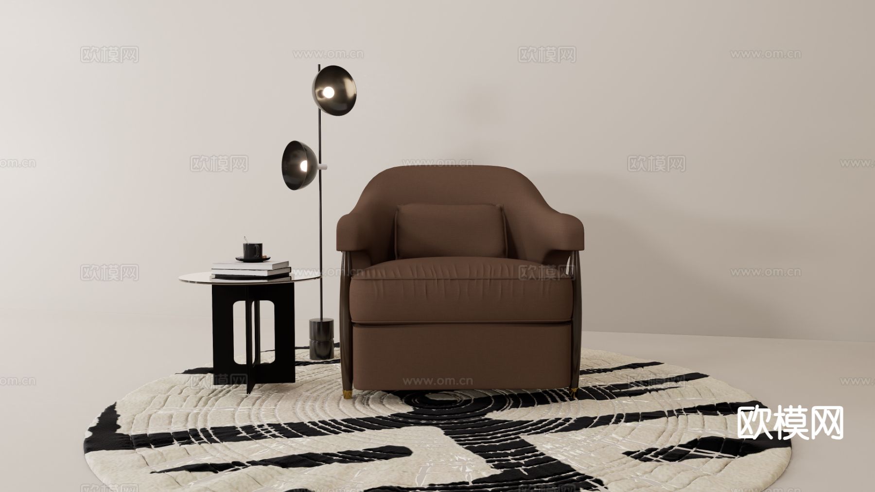 欧式沙发 单人沙发3d模型下载
