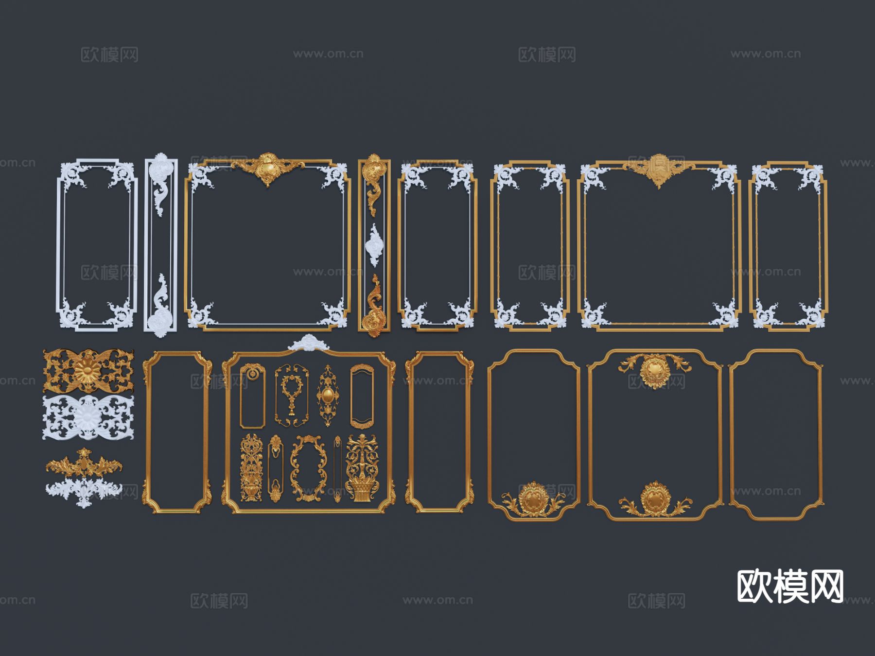 欧式吊顶 雕花 浮雕su模型下载（渲染图2）