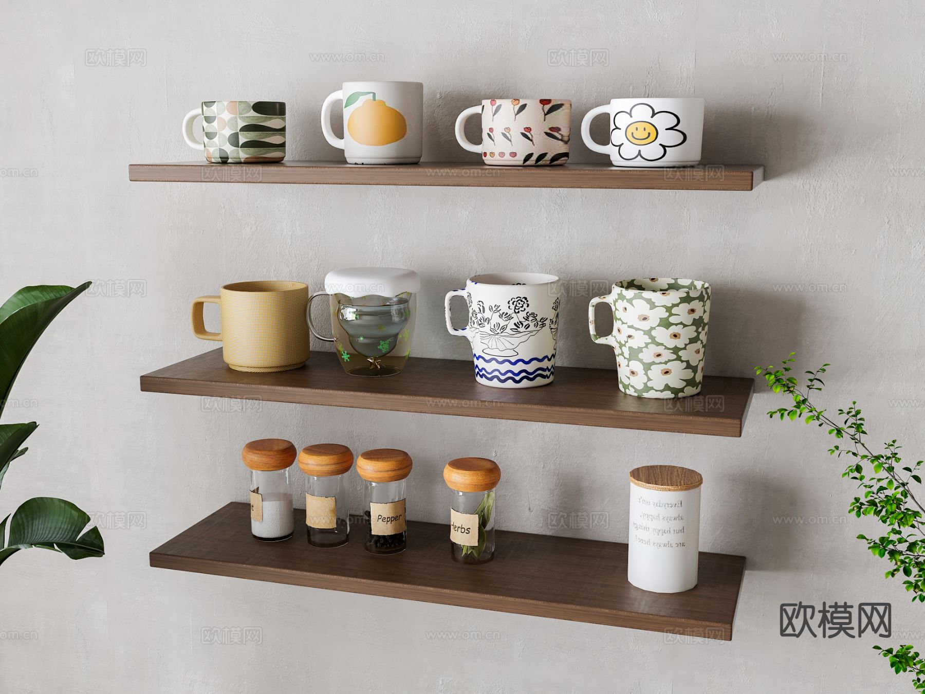 北欧咖啡杯 杯子 茶具3d模型下载