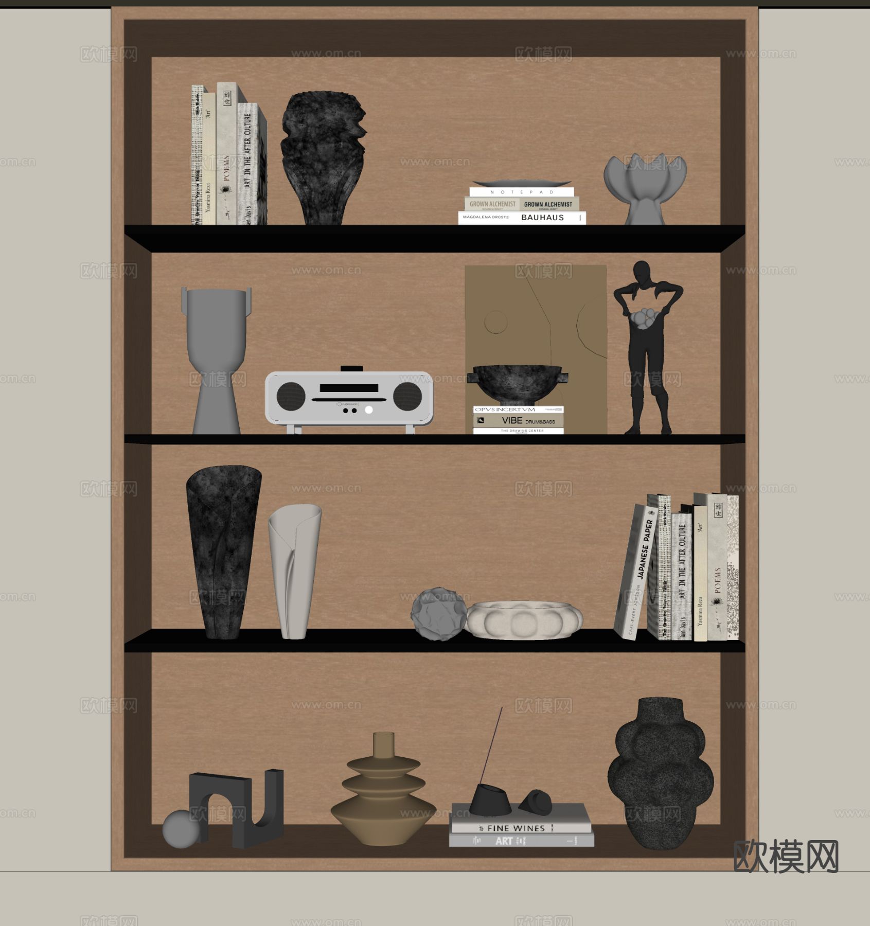 装饰品 书籍 雕塑 摆件su模型