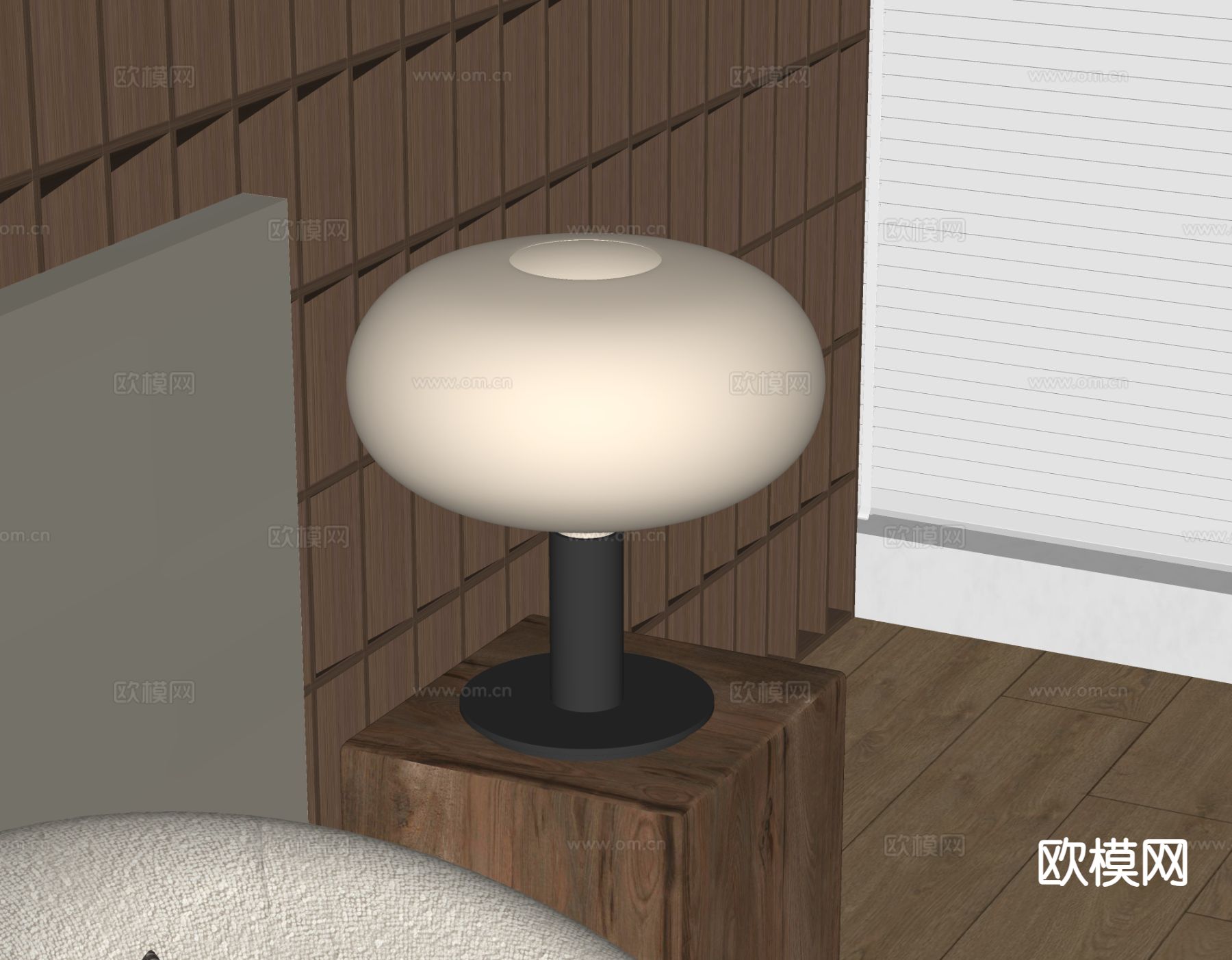 现代台灯su模型下载（渲染图1）