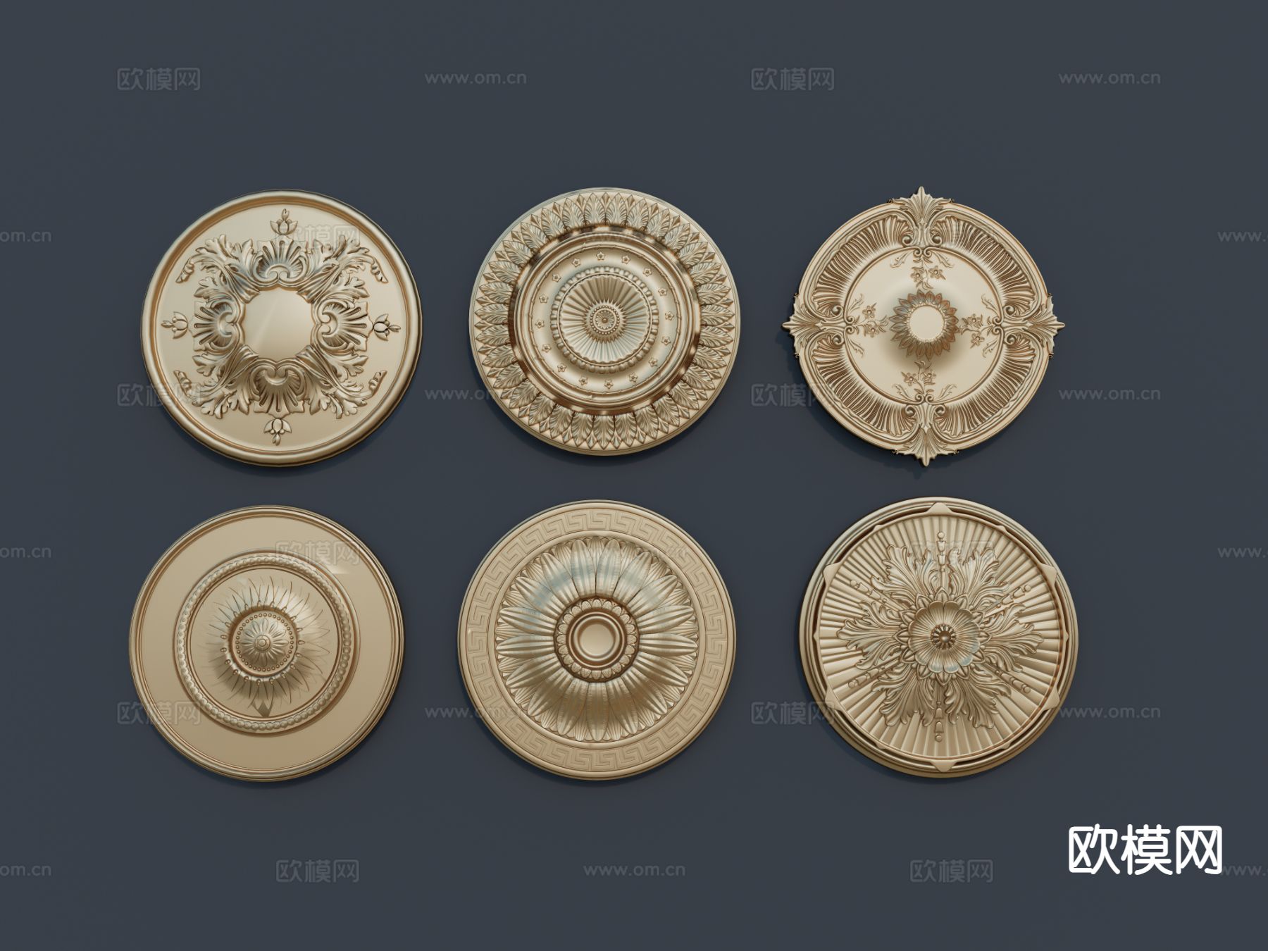 欧式吊顶 天花 浮雕su模型下载（渲染图2）