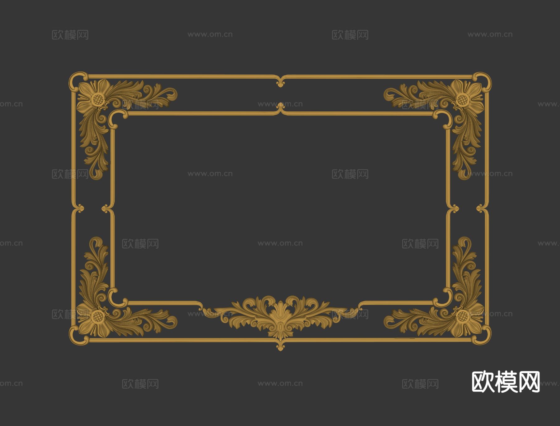 欧式吊顶 檐线 雕花 浮雕su模型下载（渲染图1）