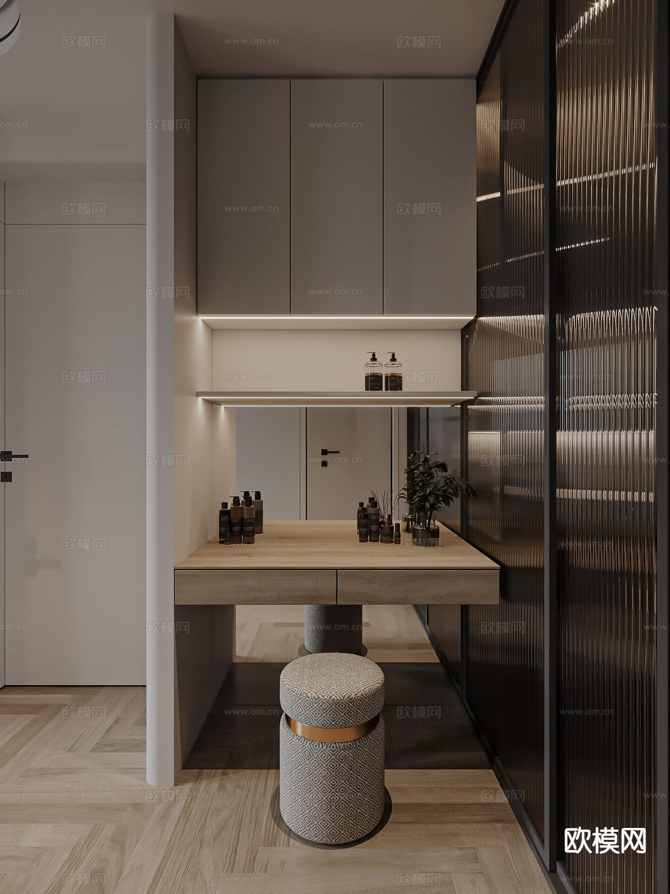 现代客餐厅3d模型下载（渲染图3）