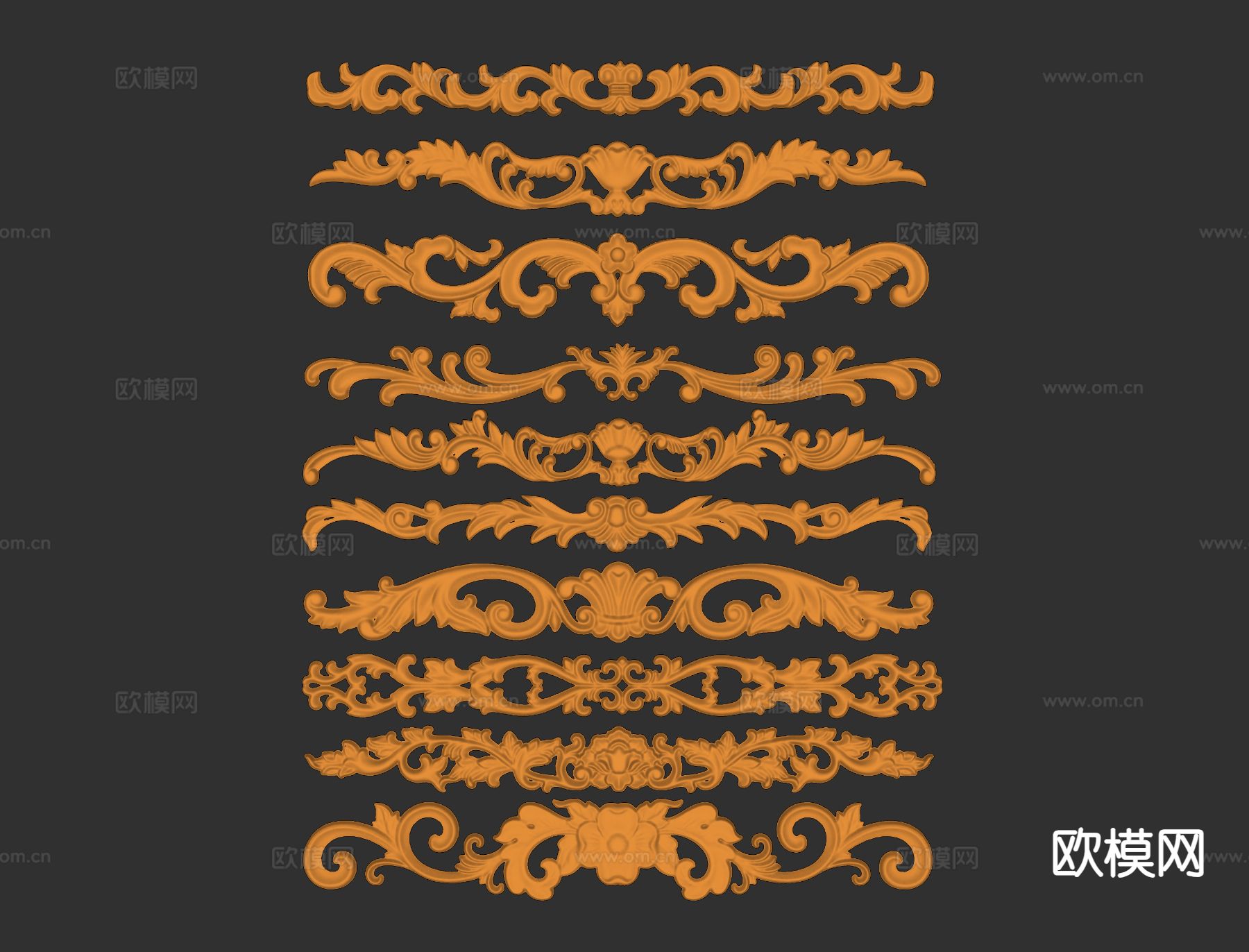 欧式雕花 浮雕 石膏线 模型下载（渲染图1）