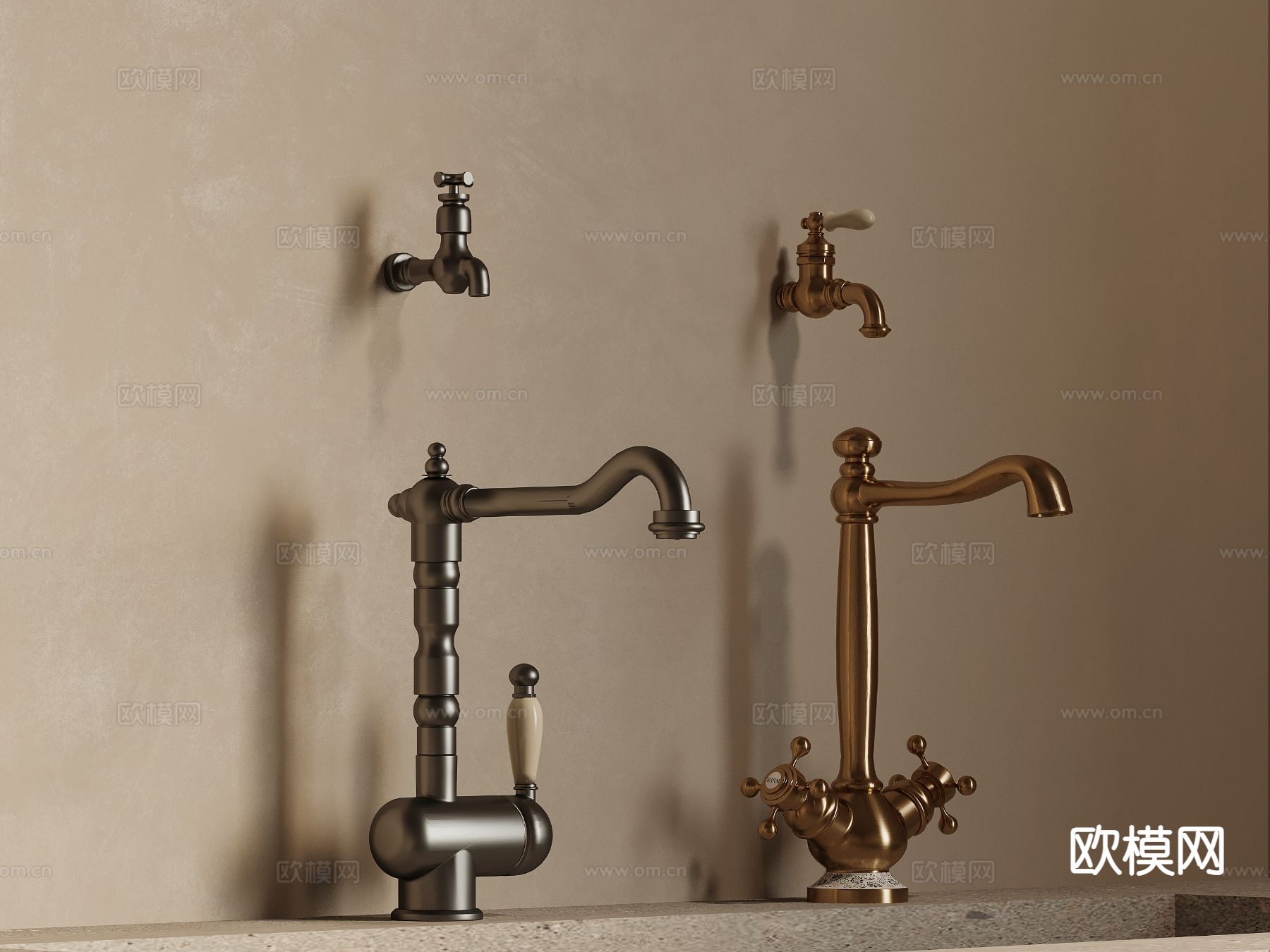 法式水龙头3d模型下载