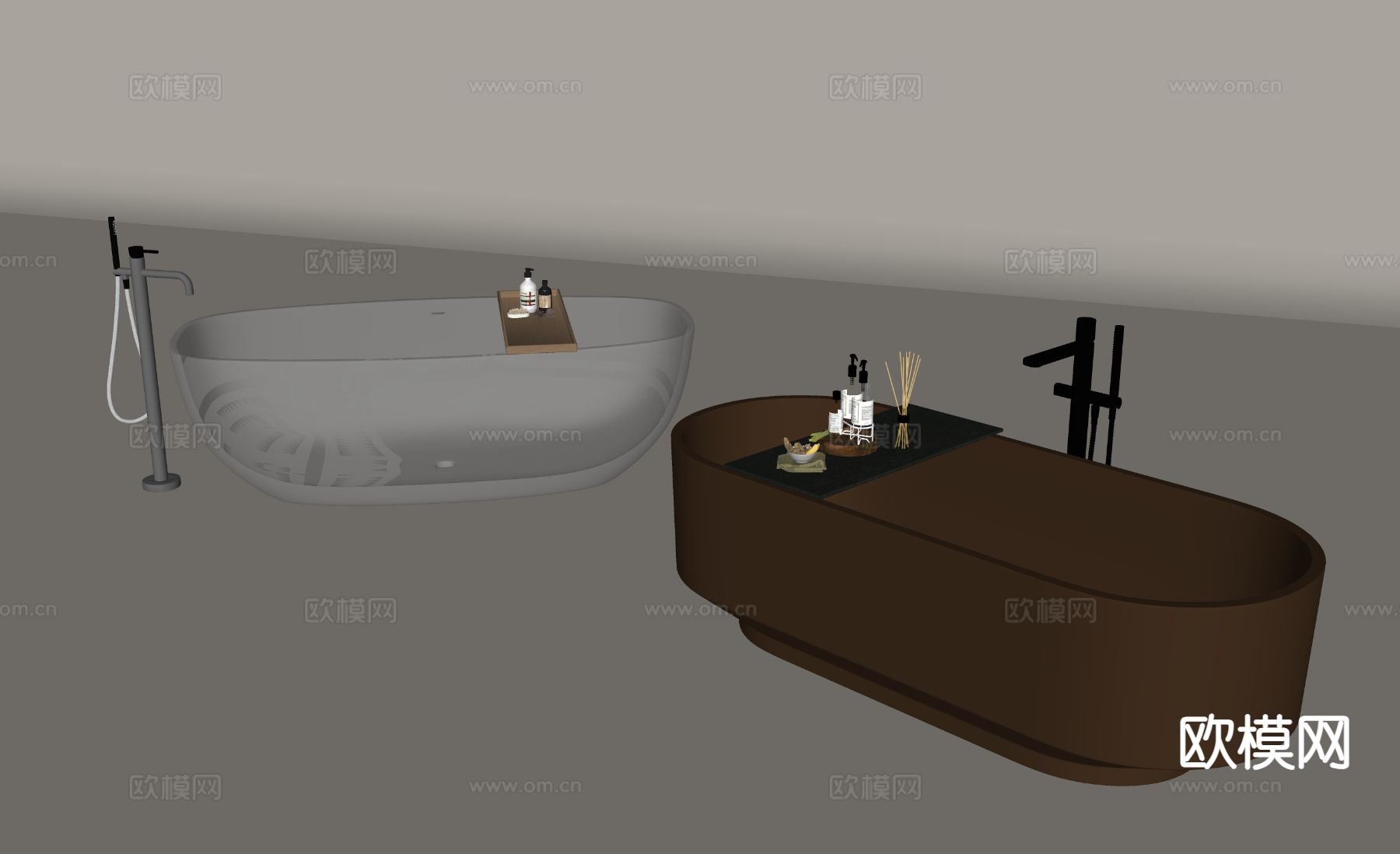 现代浴缸su模型下载（渲染图1）