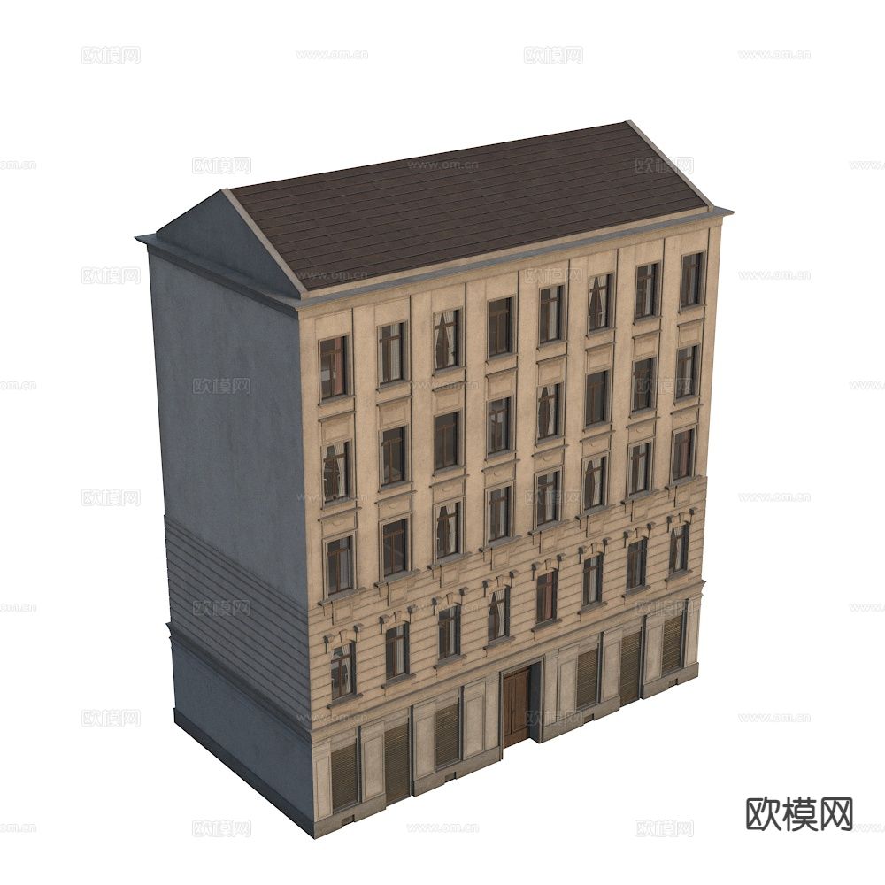 欧式居民楼 建筑外观3d模型下载
