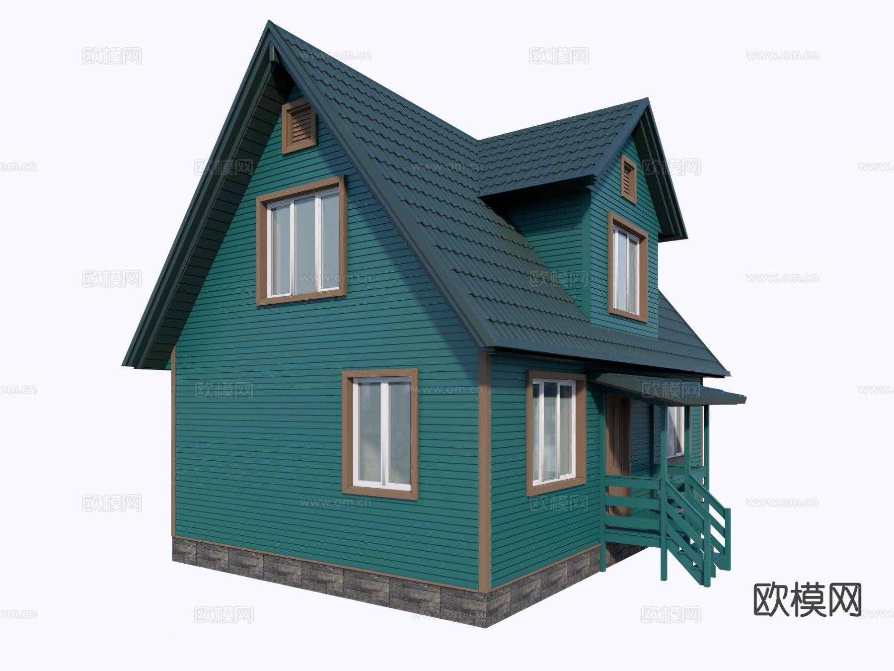 北欧木屋  独栋别墅3d模型下载（渲染图2）