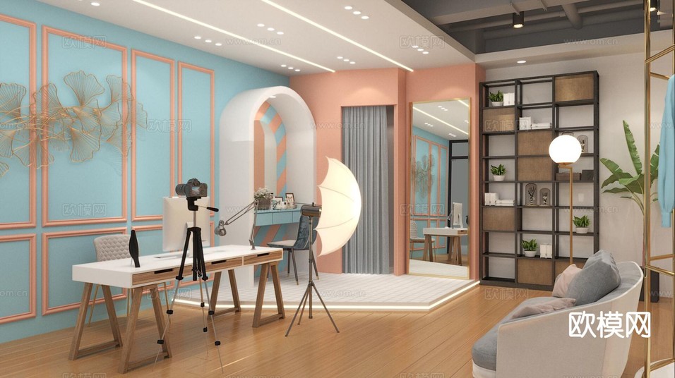 服装直播间3d模型下载(渲染图1)
