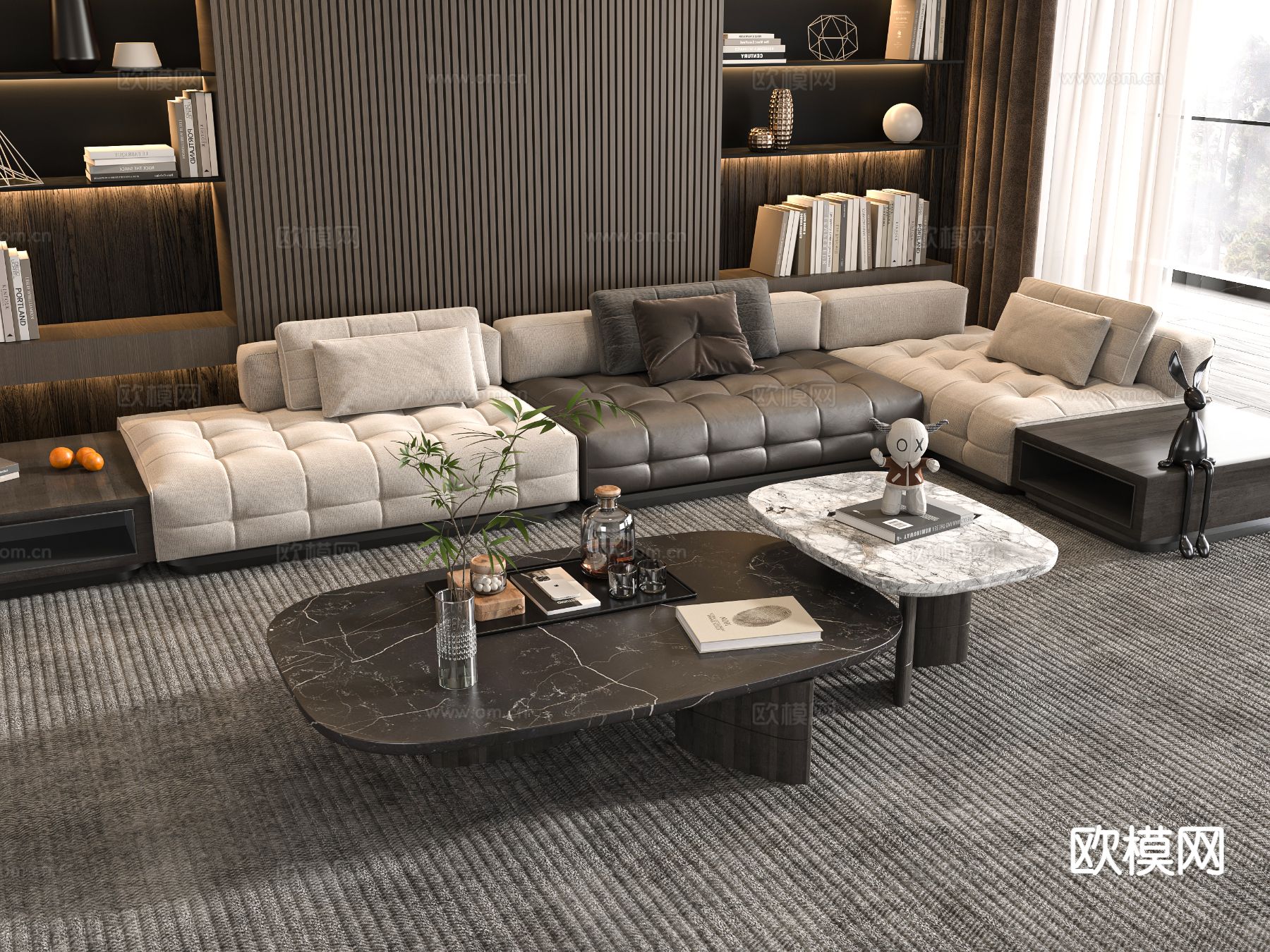 意式子母茶几su模型下载（渲染图2）