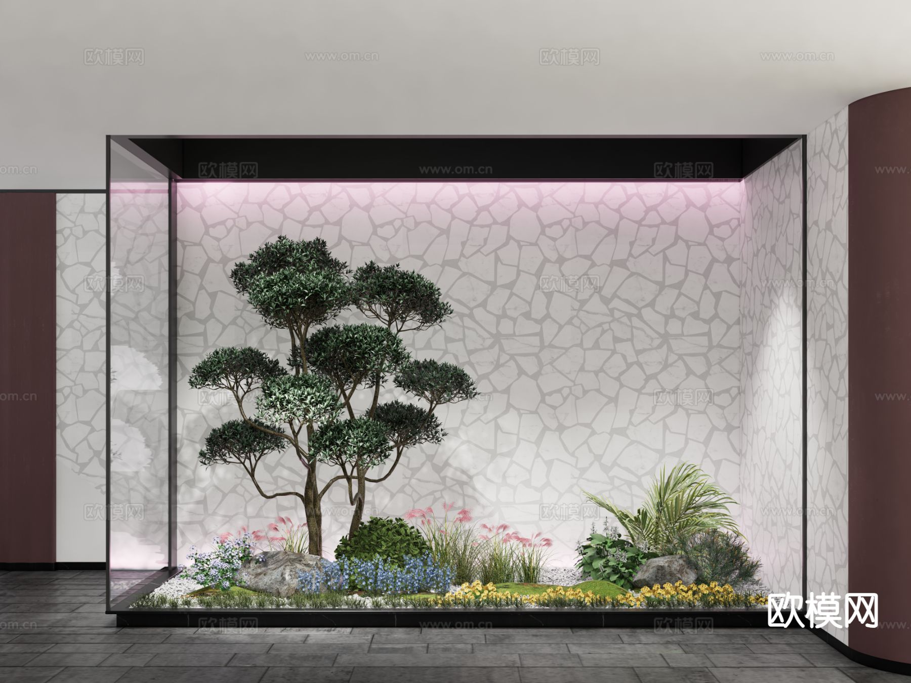 现代庭院小品 植物堆su模型下载（渲染图2）