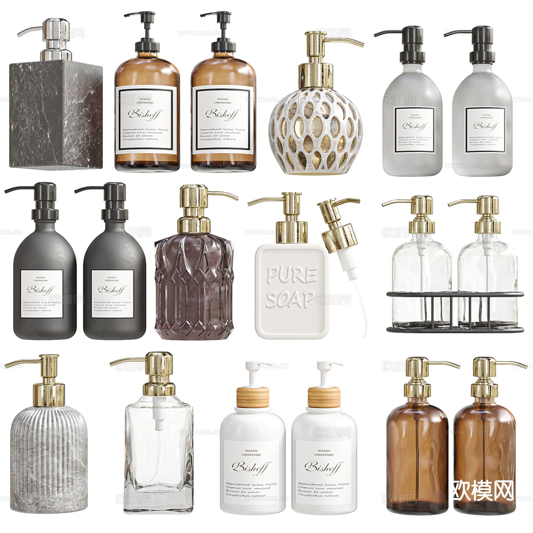 浴室罐子 洗浴用品 沐浴露3d模型下载