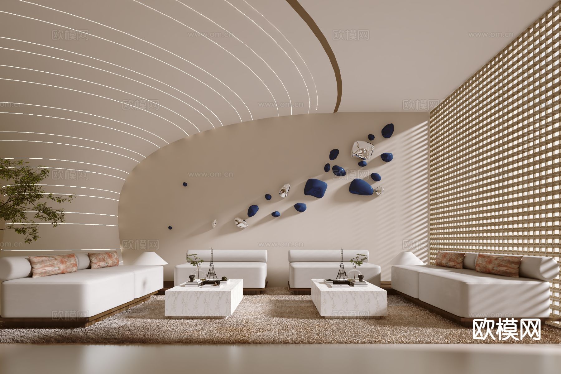 美容院休闲区su模型下载（渲染图2）