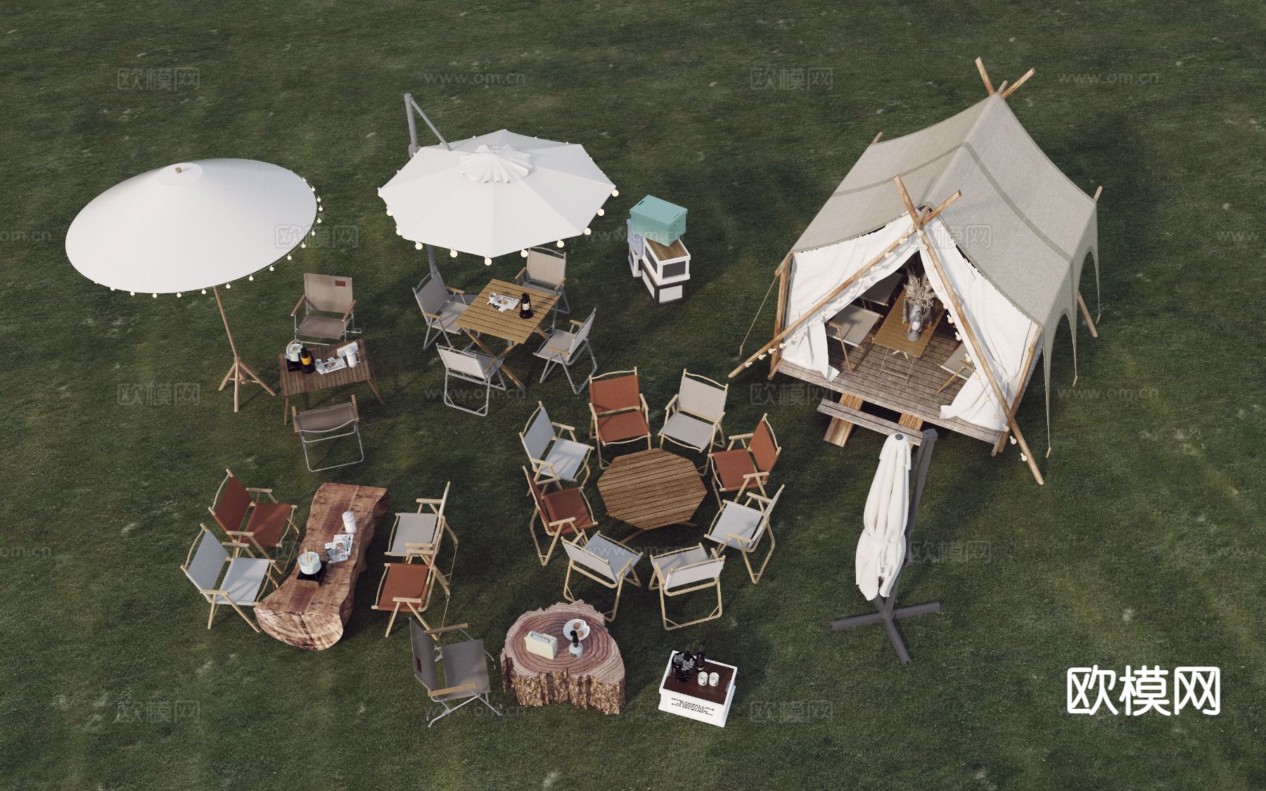 现代户外帐篷3d模型下载