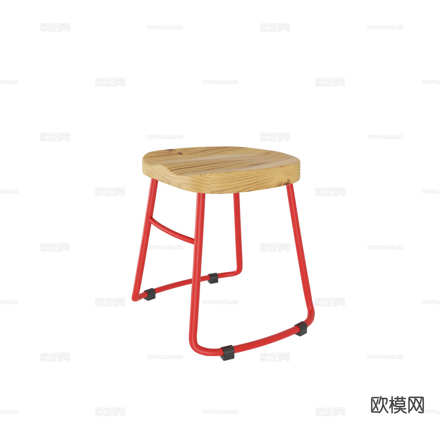 原木风小凳子3d模型下载