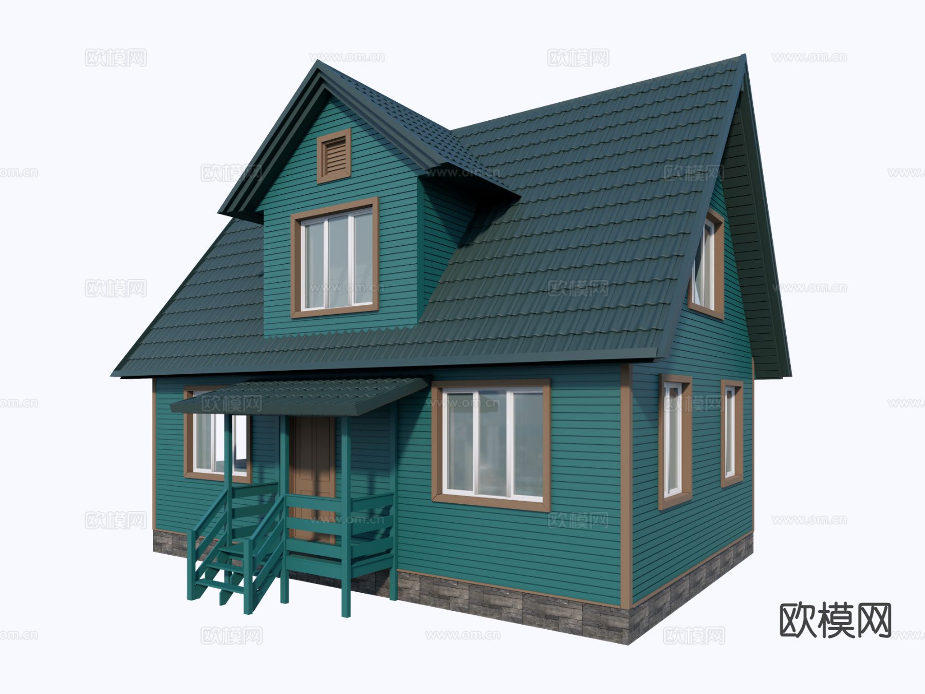 北欧木屋  独栋别墅3d模型下载（渲染图1）