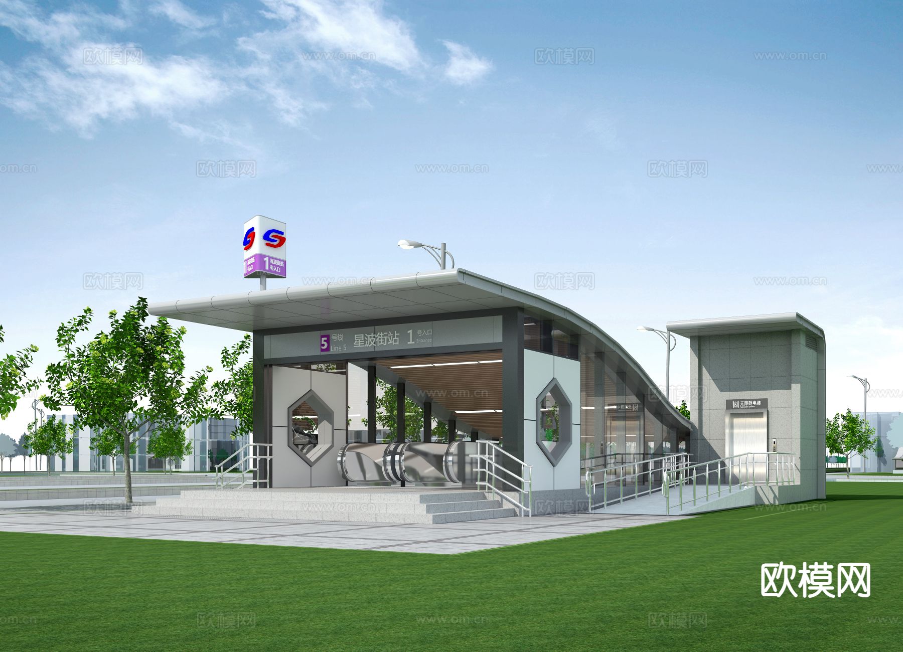 地铁站入口3d模型下载