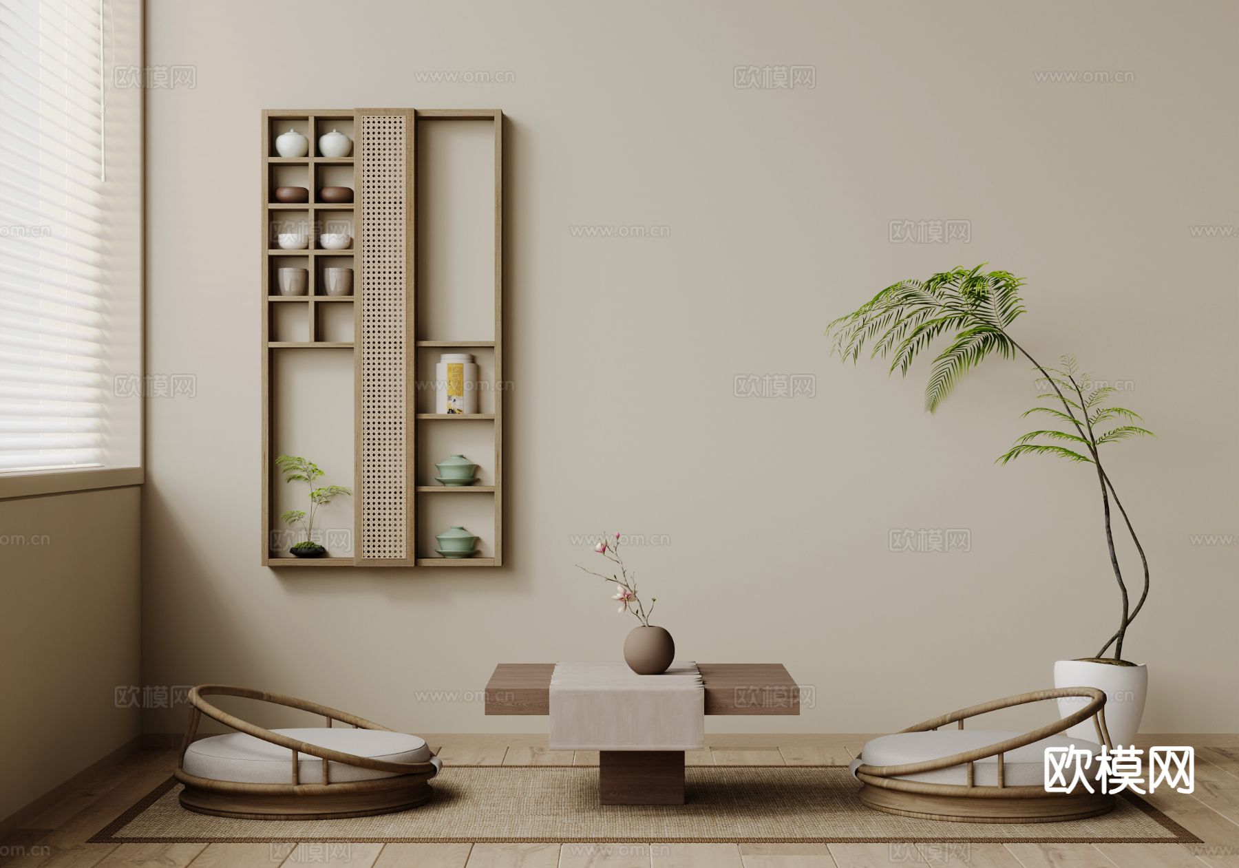 日式茶桌 榻榻米茶台3d模型下载