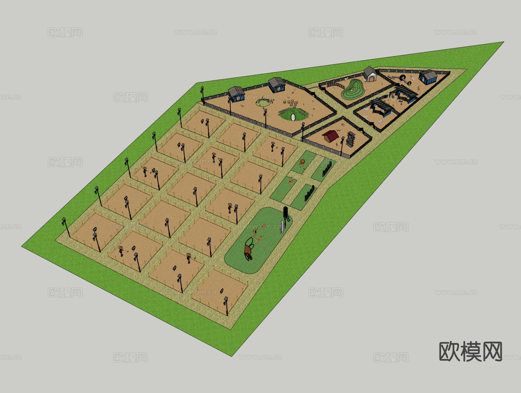 亲子农场基地su模型