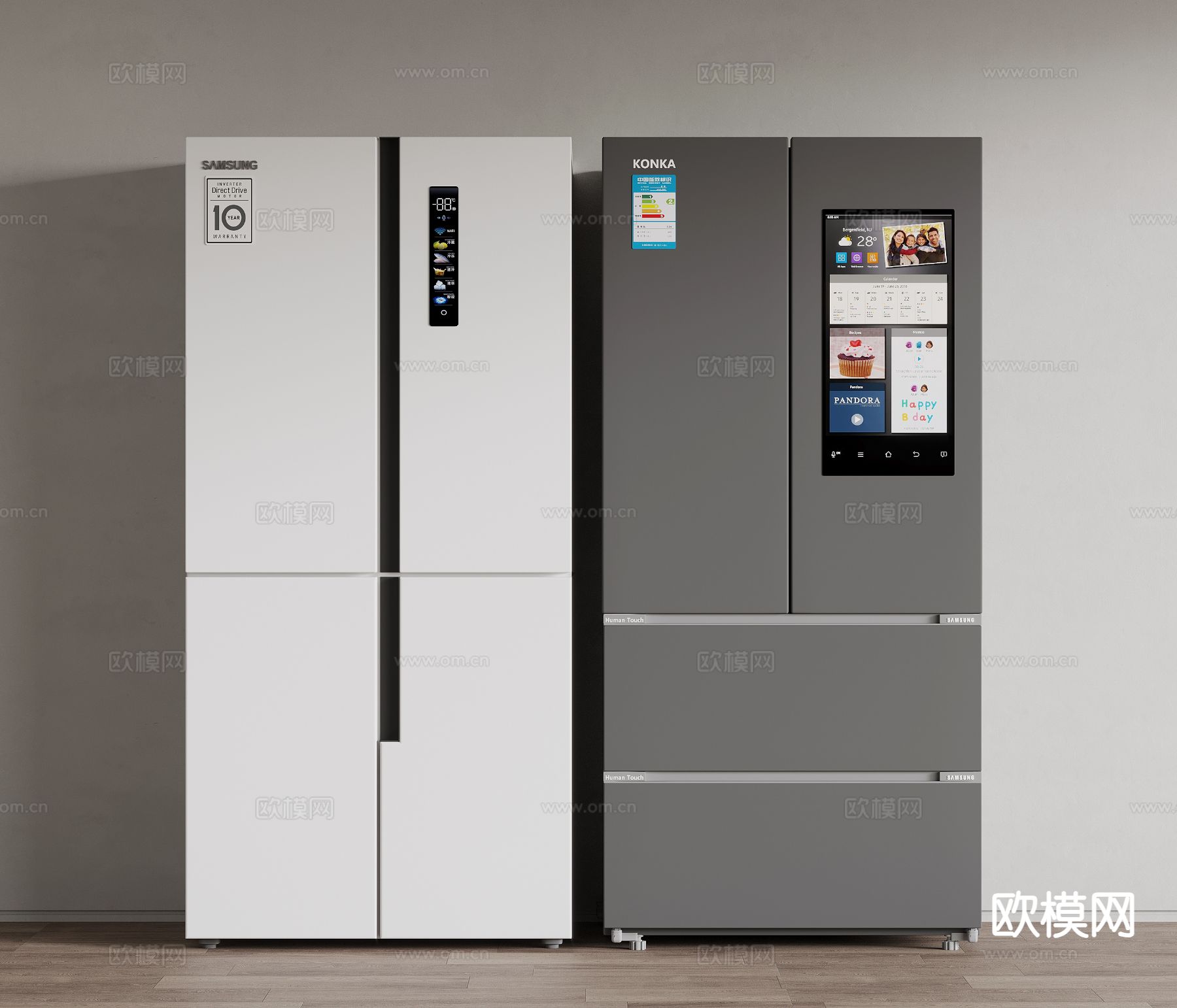 智能冰箱 双开门冰箱3d模型下载