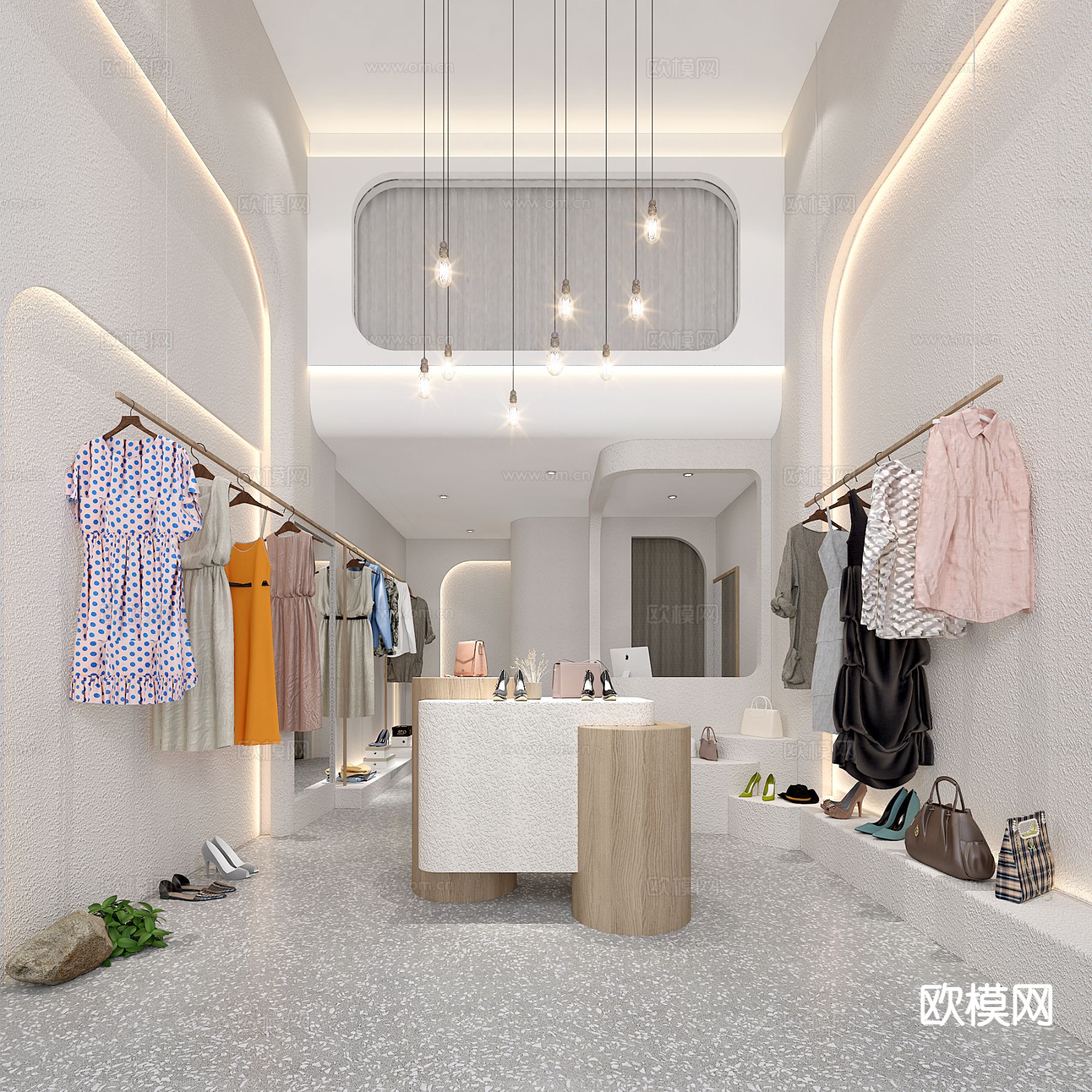 现代服装店 女装店3d模型下载