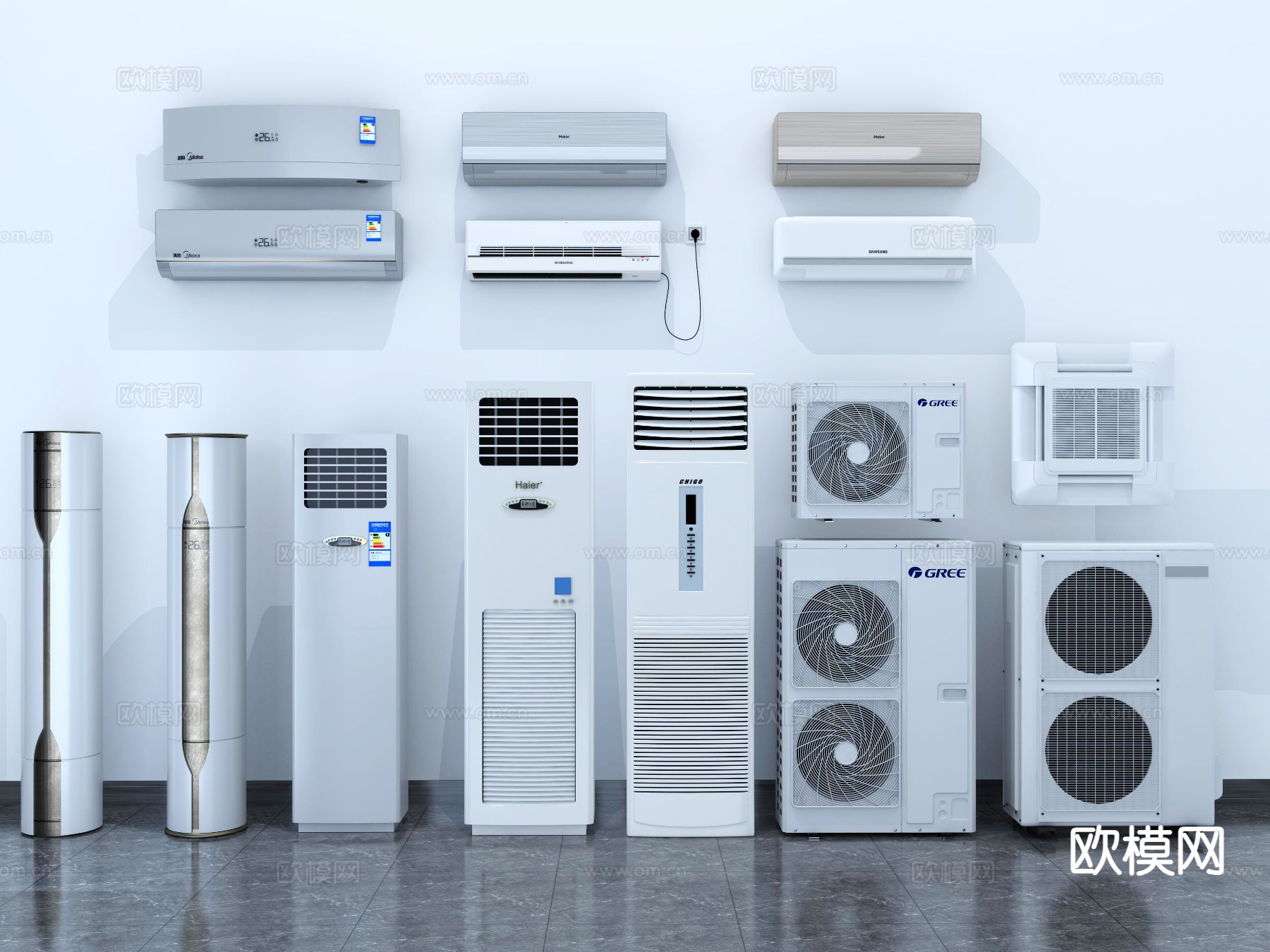 挂饰空调 立式空调3d模型下载