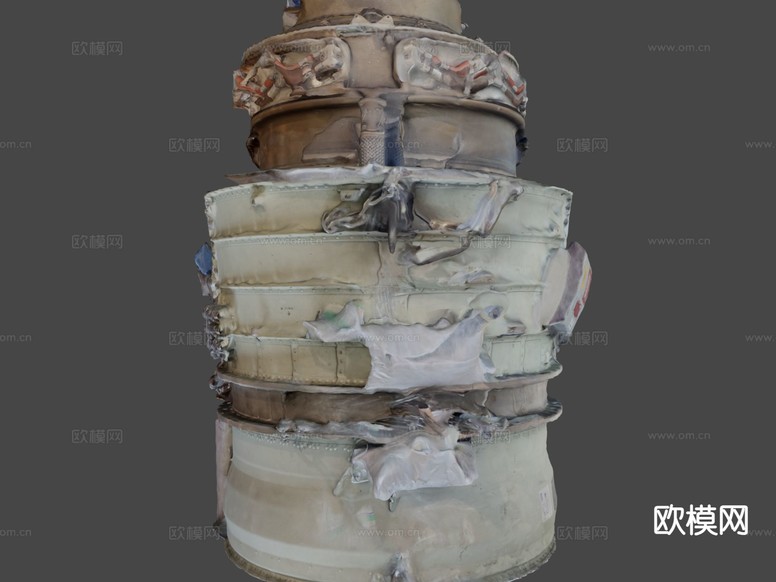 喷气式发电机 涡轮发动机3d模型下载(渲染图9)