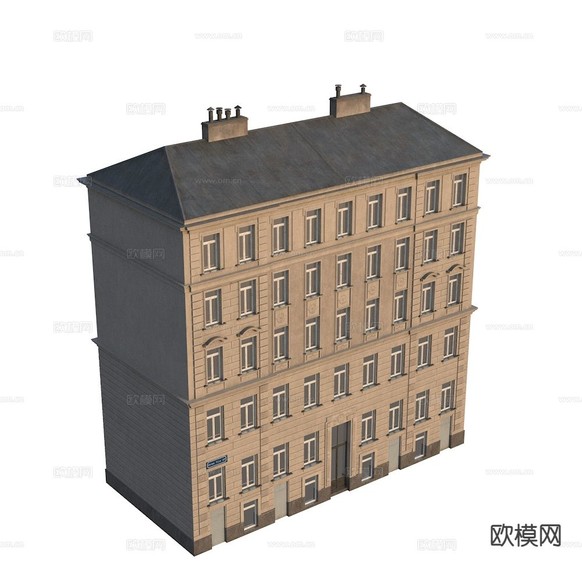 欧式住宅楼外观3d模型下载