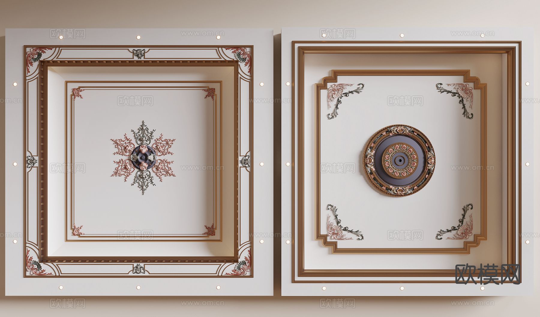 法式吊顶3d模型下载