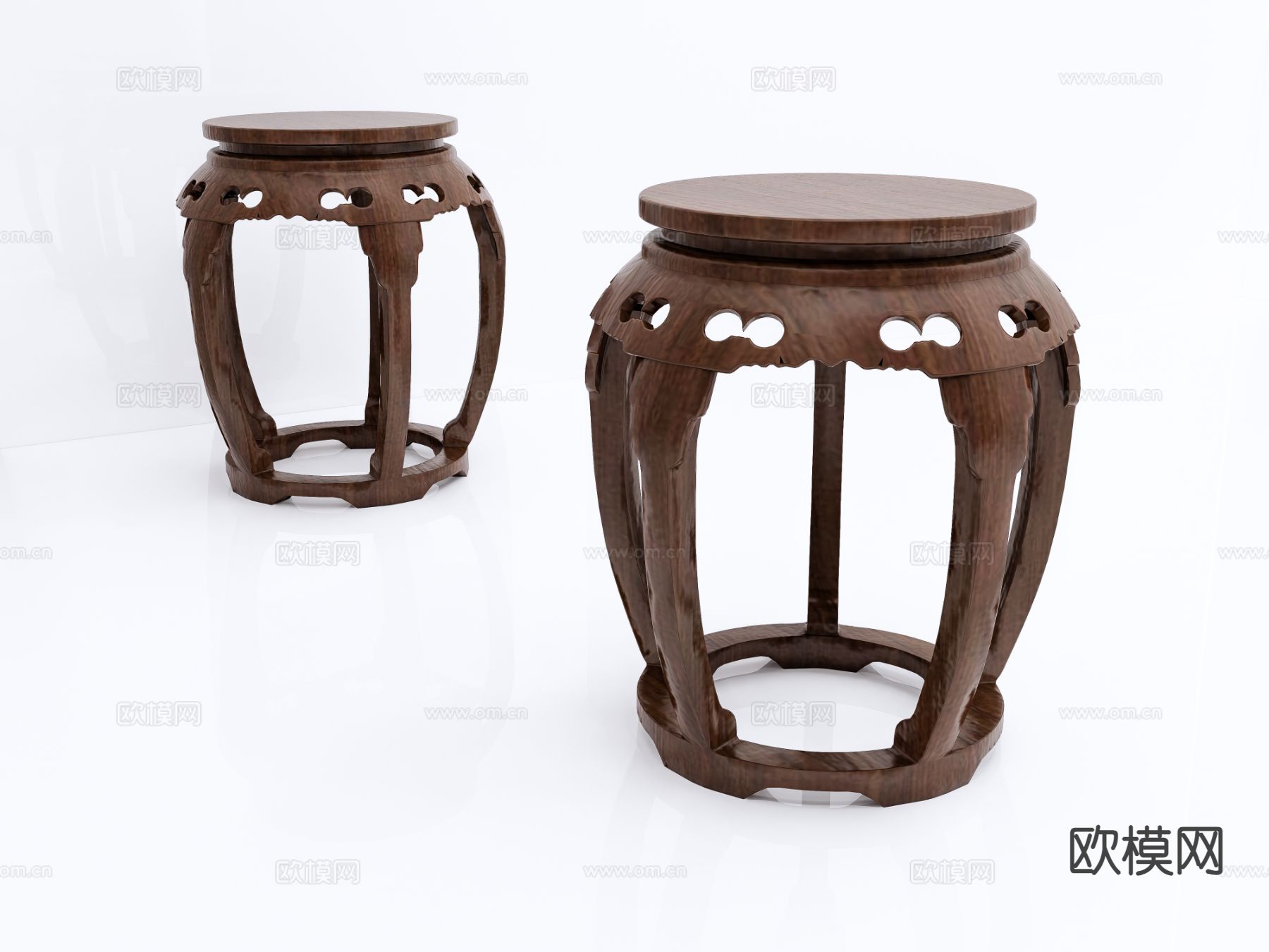 新中式矮凳su模型下载（渲染图2）