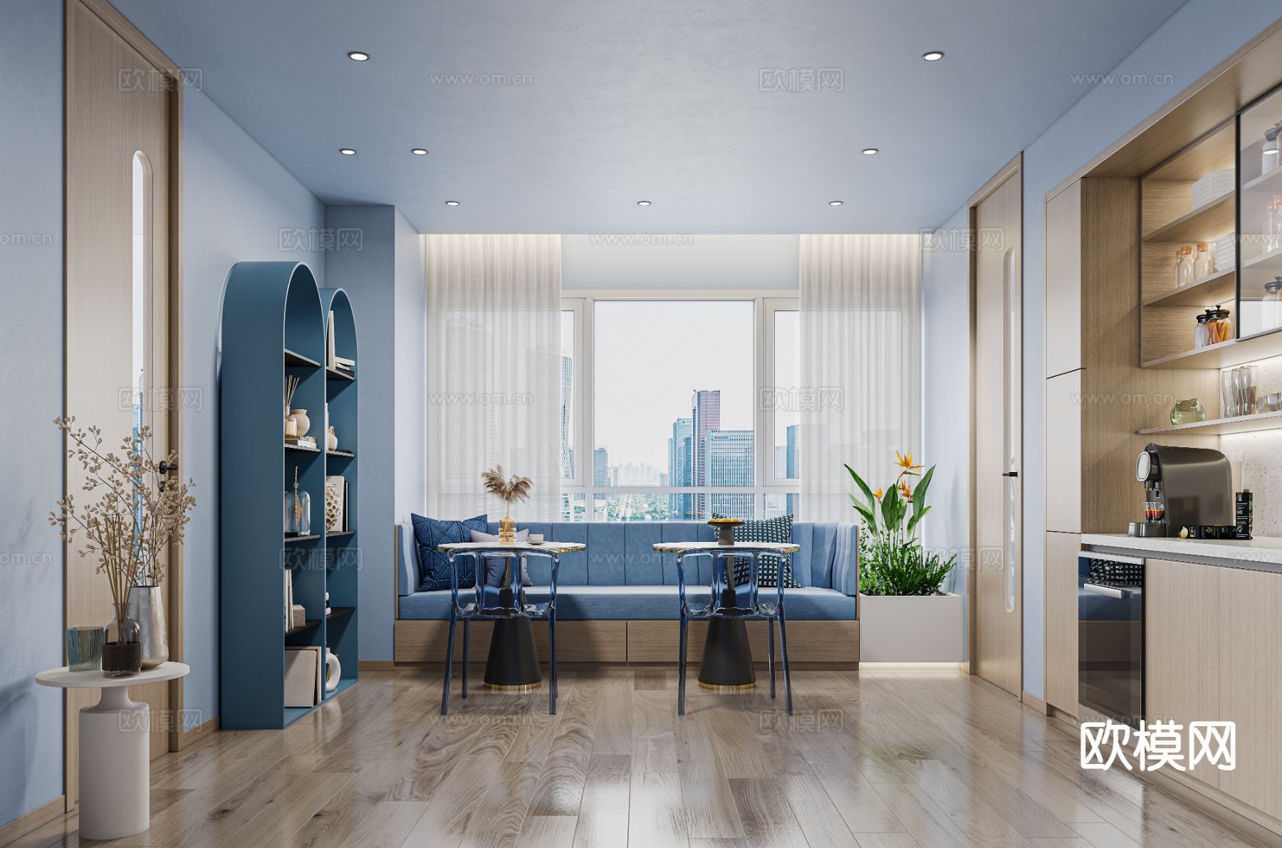 现代办公室茶水间 休息区3d模型下载