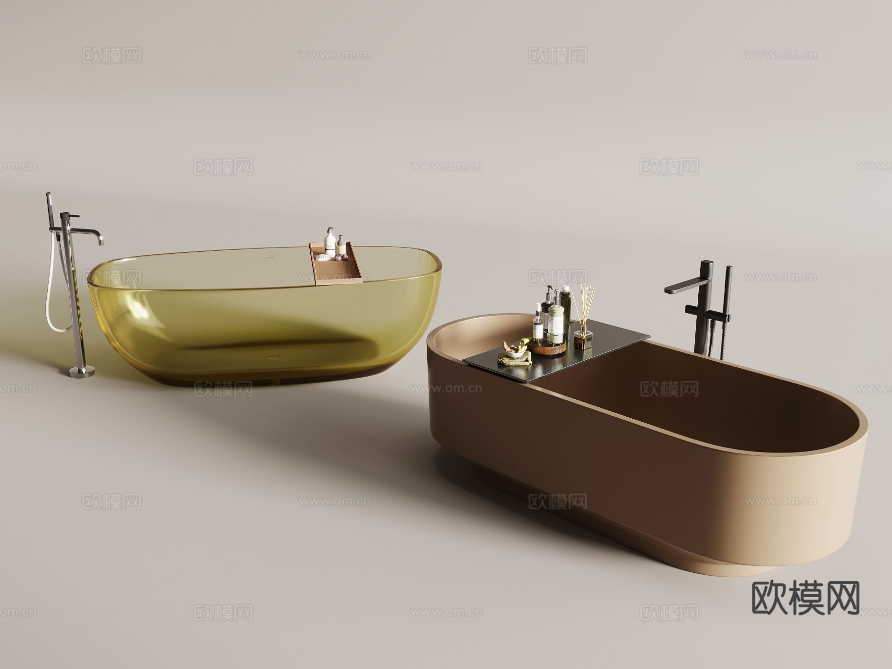 现代浴缸su模型下载（渲染图2）